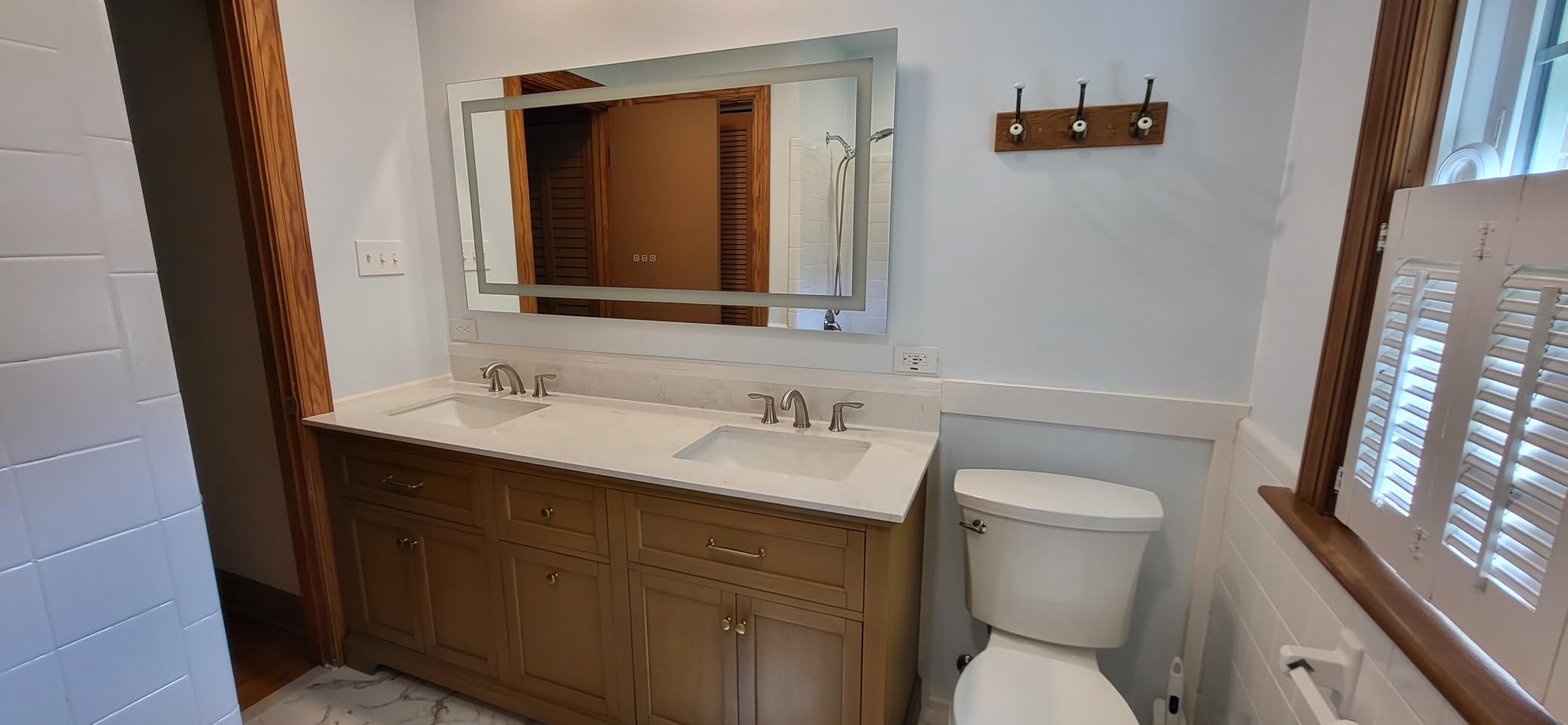 GarveeHome 60 in x 36 in LED Bathroom Mirror with Lights, Dimmable, Anti-Fog, Backlit + Front Lit, Smart Bathroom Vanity Mirror for Wall, Memory Function, Shatter-Proof (Horizontal/Vertical) - Customer Photo 1