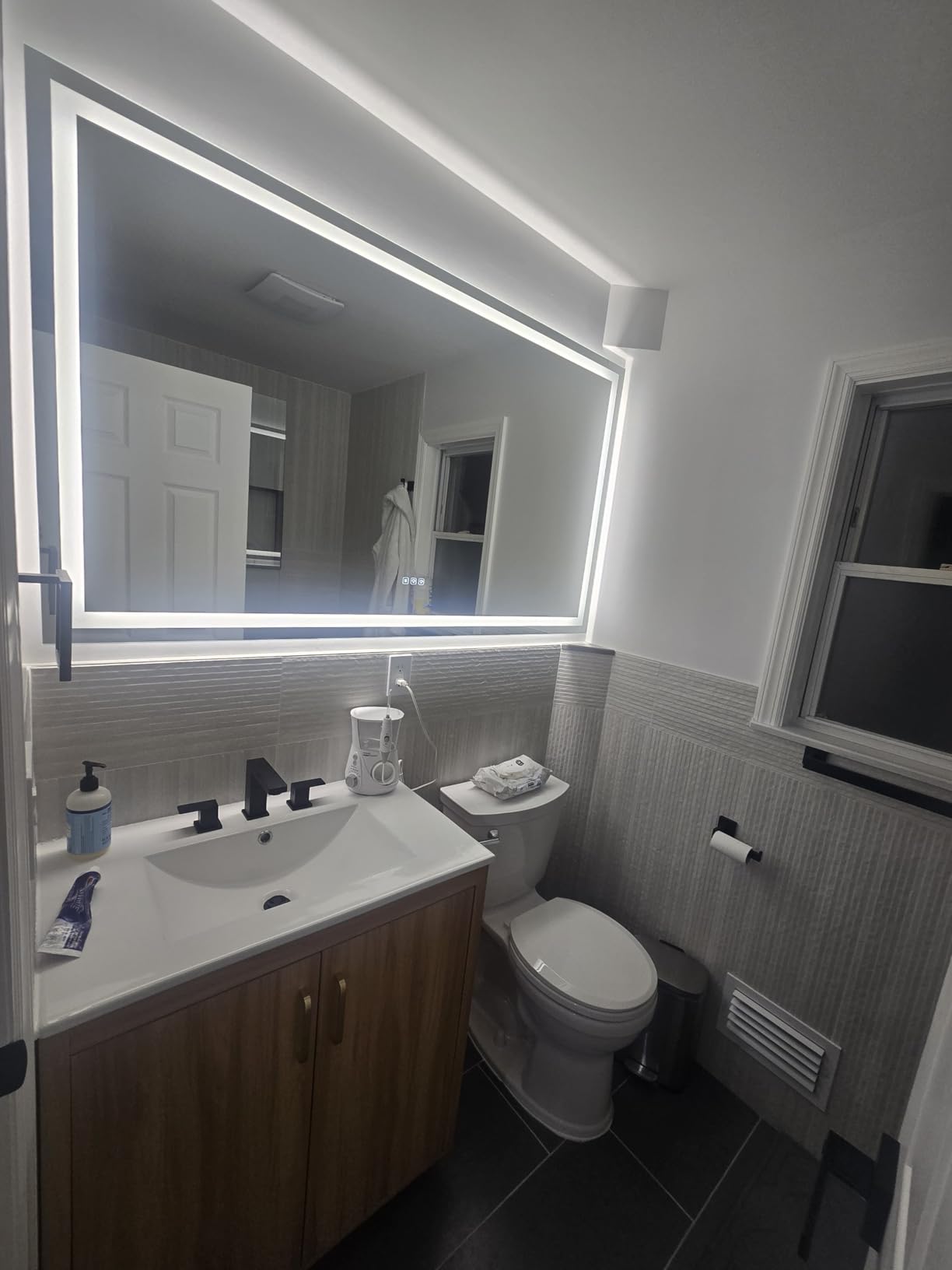 GarveeHome 60 in x 36 in LED Bathroom Mirror with Lights, Dimmable, Anti-Fog, Backlit + Front Lit, Smart Bathroom Vanity Mirror for Wall, Memory Function, Shatter-Proof (Horizontal/Vertical) - Customer Photo 2