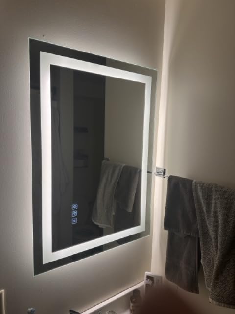 GarveeHome 60 in x 36 in LED Bathroom Mirror with Lights, Dimmable, Anti-Fog, Backlit + Front Lit, Smart Bathroom Vanity Mirror for Wall, Memory Function, Shatter-Proof (Horizontal/Vertical) - Customer Photo 5