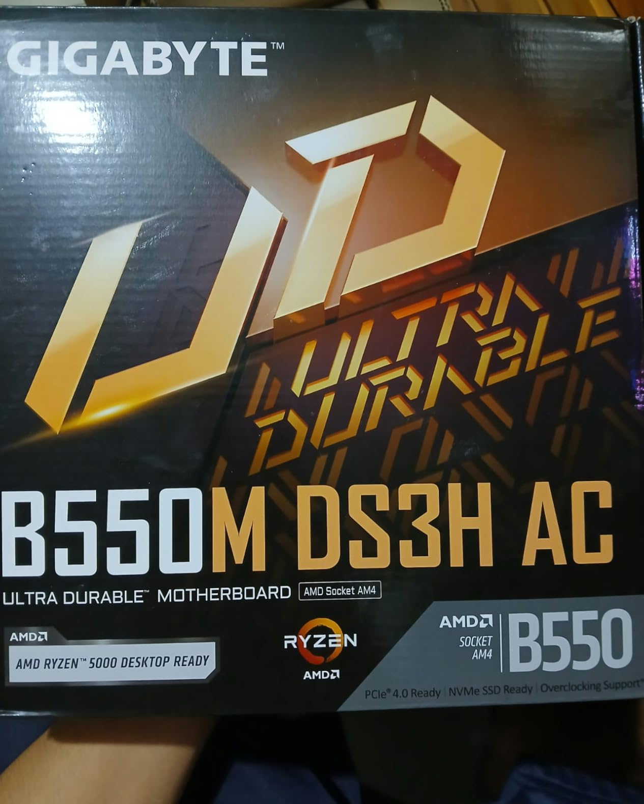 GIGABYTE B550M DS3H AC R2 AMD AM4 Motherboard, Micro-ATX, DDR4, Dual M.2, SATA 6Gb/s, WIFI5, Realtek GbE LAN, PCIe 4.0 - Customer Photo 1