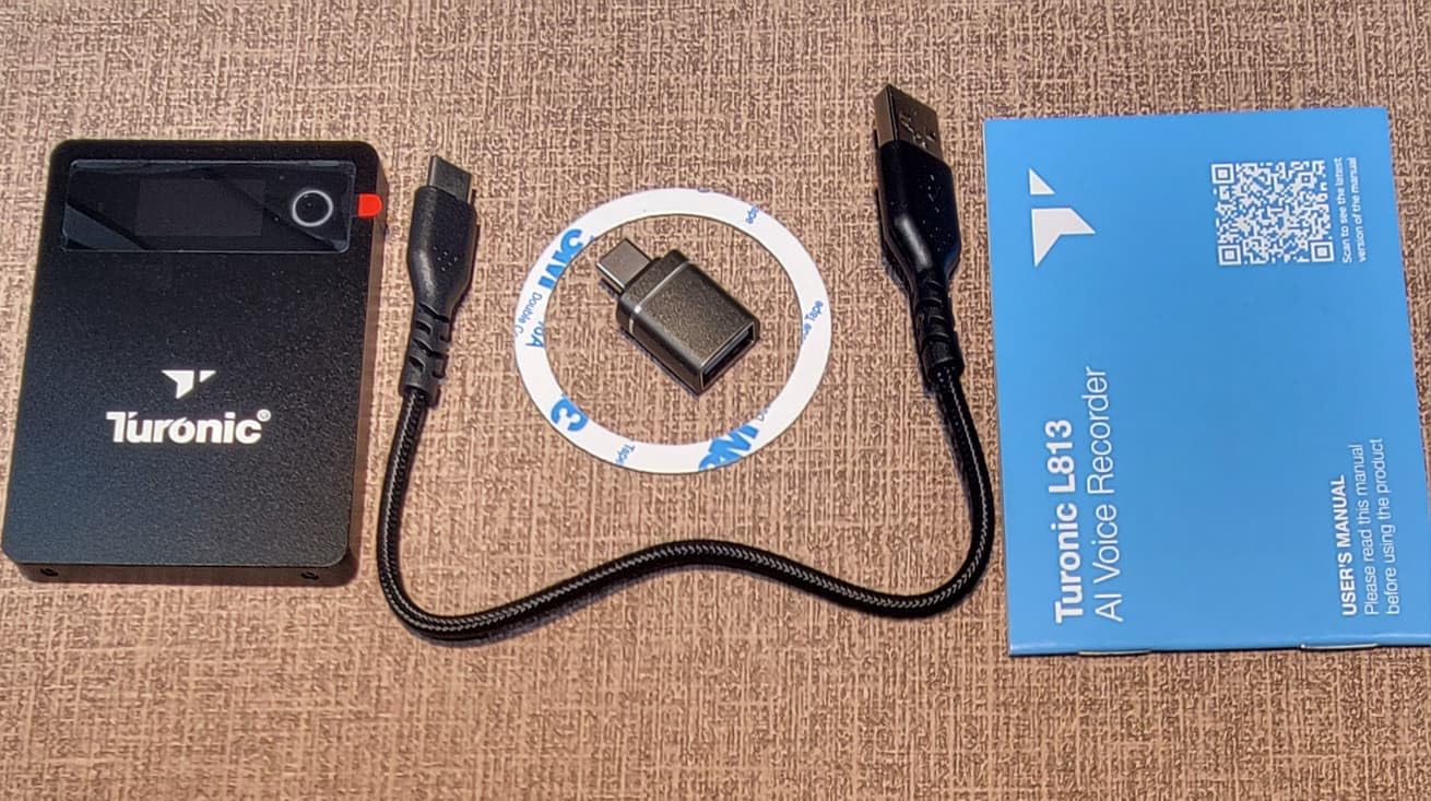 Turonic L813 AI Voice Recorder with AI Technology – 128GB, USB-C, Dual Mics, Noise Canceling, Transcription, File Security, Compact Design for Work, Study, and Interviews - Customer Photo 1