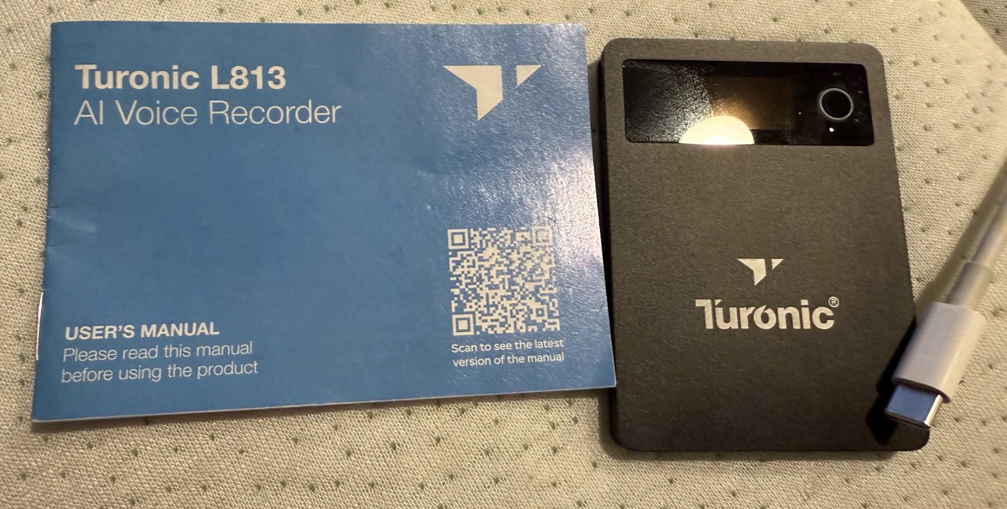 Turonic L813 AI Voice Recorder with AI Technology – 128GB, USB-C, Dual Mics, Noise Canceling, Transcription, File Security, Compact Design for Work, Study, and Interviews - Customer Photo 3
