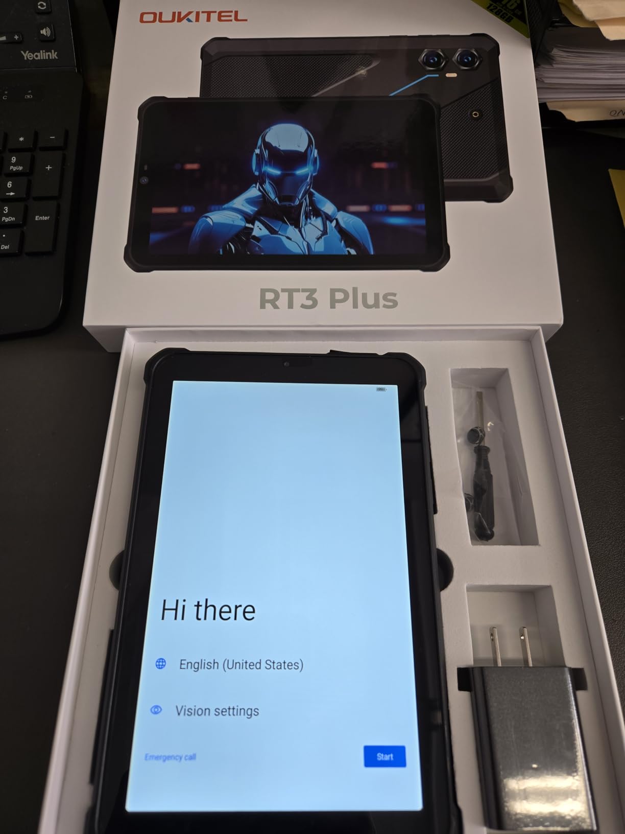 OUKITEL RT3 Plus Rugged Android 15 Tablet, 8 Inch HD Display Waterproof Tablets, 1100mAh Battery, 16GB+128GB (1TB Extra) Industrial Tablet PC,16MP+8MP, 100dB Speaker,Face ID/MediaTek G81/GPS/NFC, Blue - Customer Photo 1