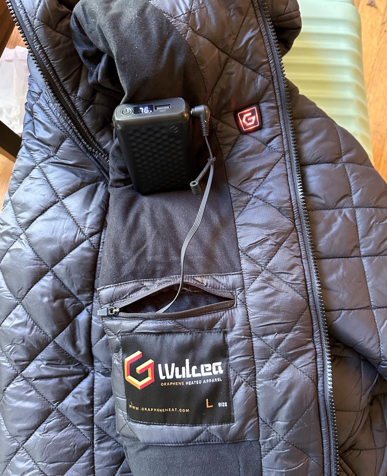 Wulcea Graphene Heated Jacket For Women 12V 18400mAh Fast Charge Large Capacity Battery - Customer Photo 5