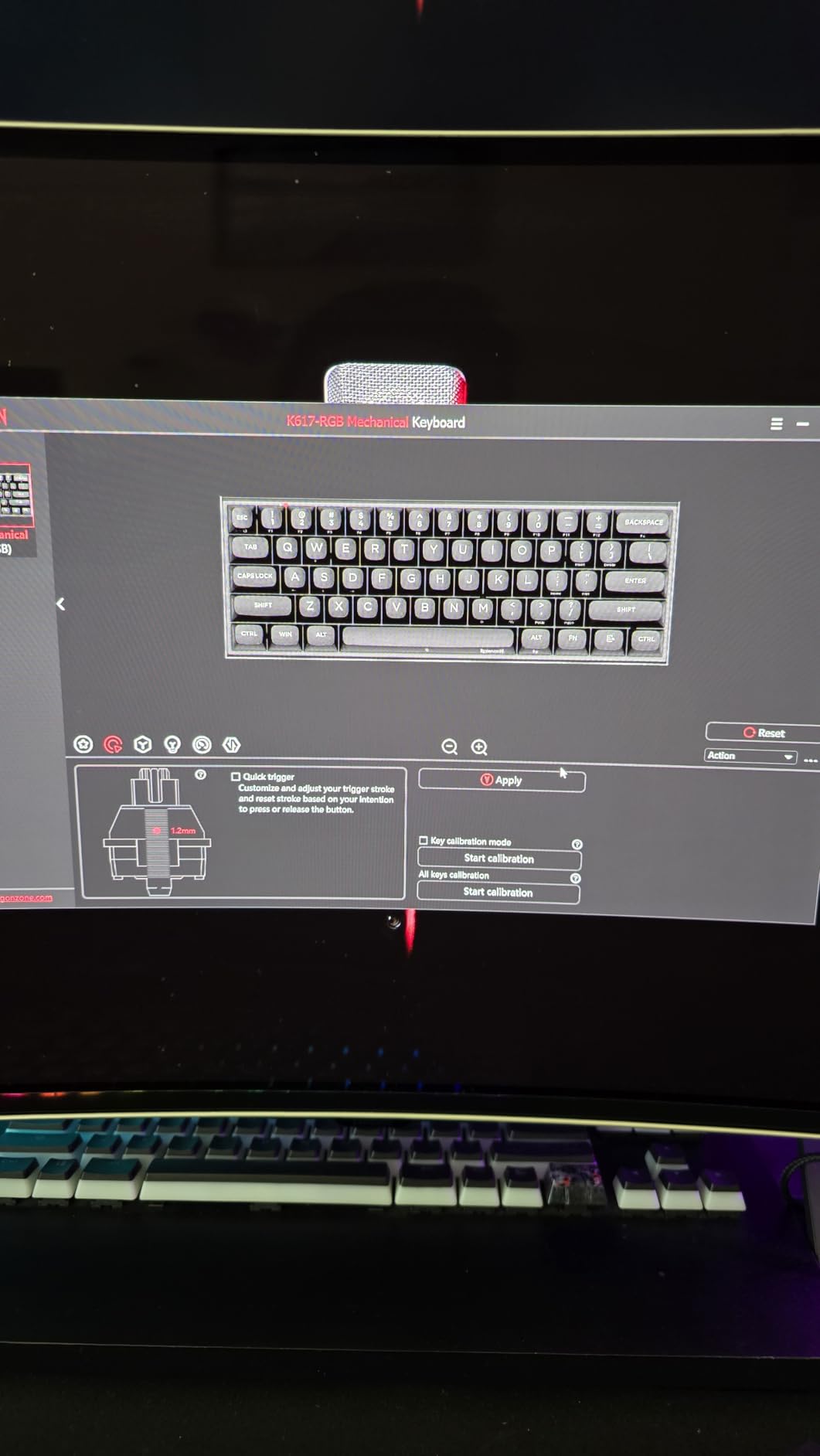 Redragon K617 HE Rapid Trigger Gaming Keyboard, 60% 61 Keys Wired Mechanical Keyboard w/Hyper-Fast Actuation, Dedicated Hall Effect Magnetic Switch, Actuation Point Adjustable, Essential Black - Customer Photo 1
