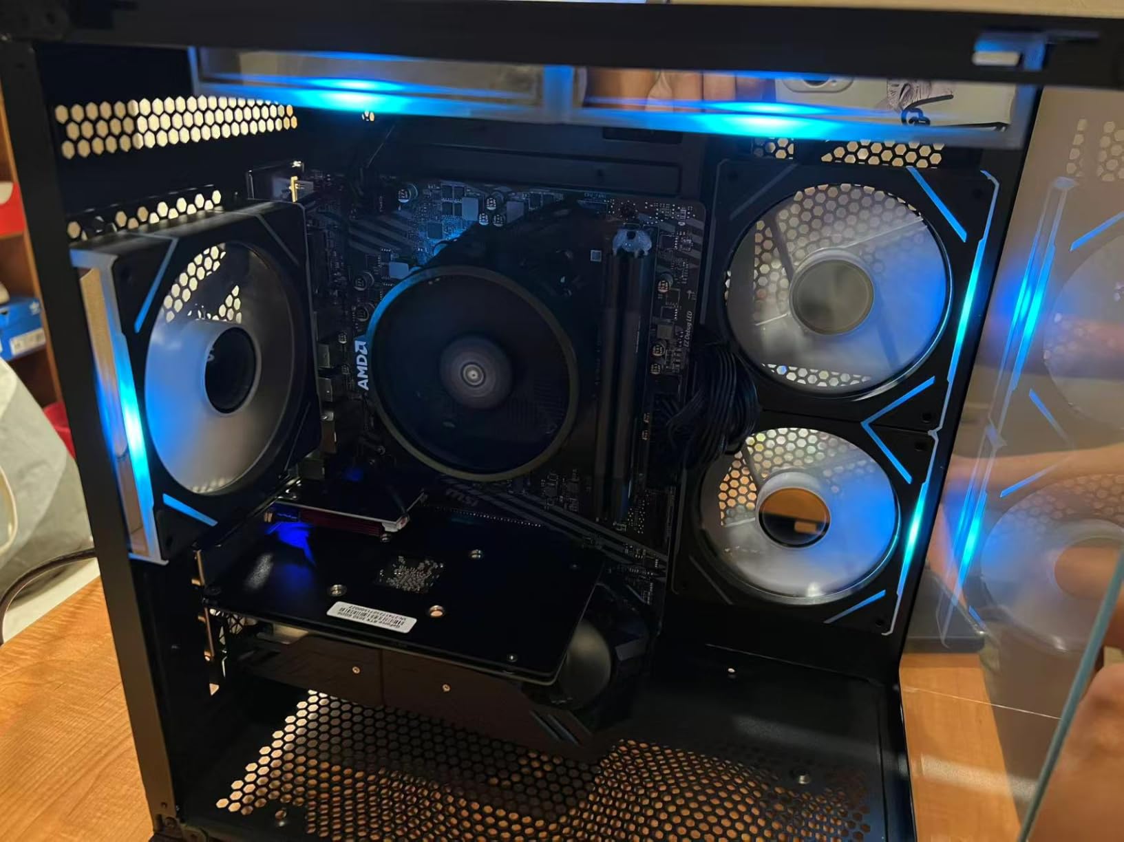 Gaming Desktop Computer PC,AMD Ryzen 5 5600,RTX3050 6GB,32GB RAM and 1TB M.2 NVMe PCle4.0,ARGB Fan,WiFi,Game Design Office Console,Sea View Room,Prebuilt Gaming PC Tower - Customer Photo 2
