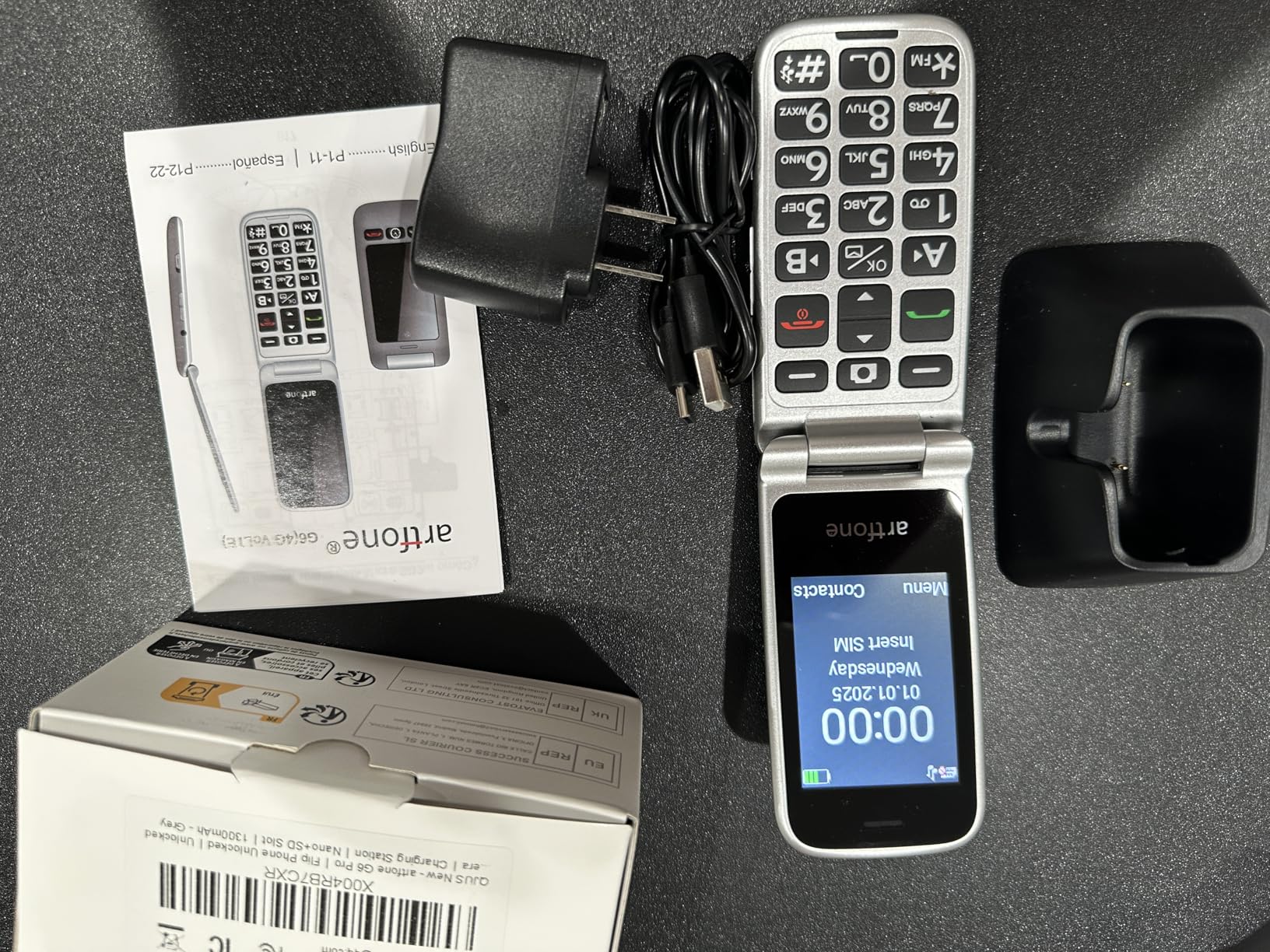 G6 Pro Grey - 4G LTE Flip Phone Unlcoked丨Cell Phone for Seniors丨2.4