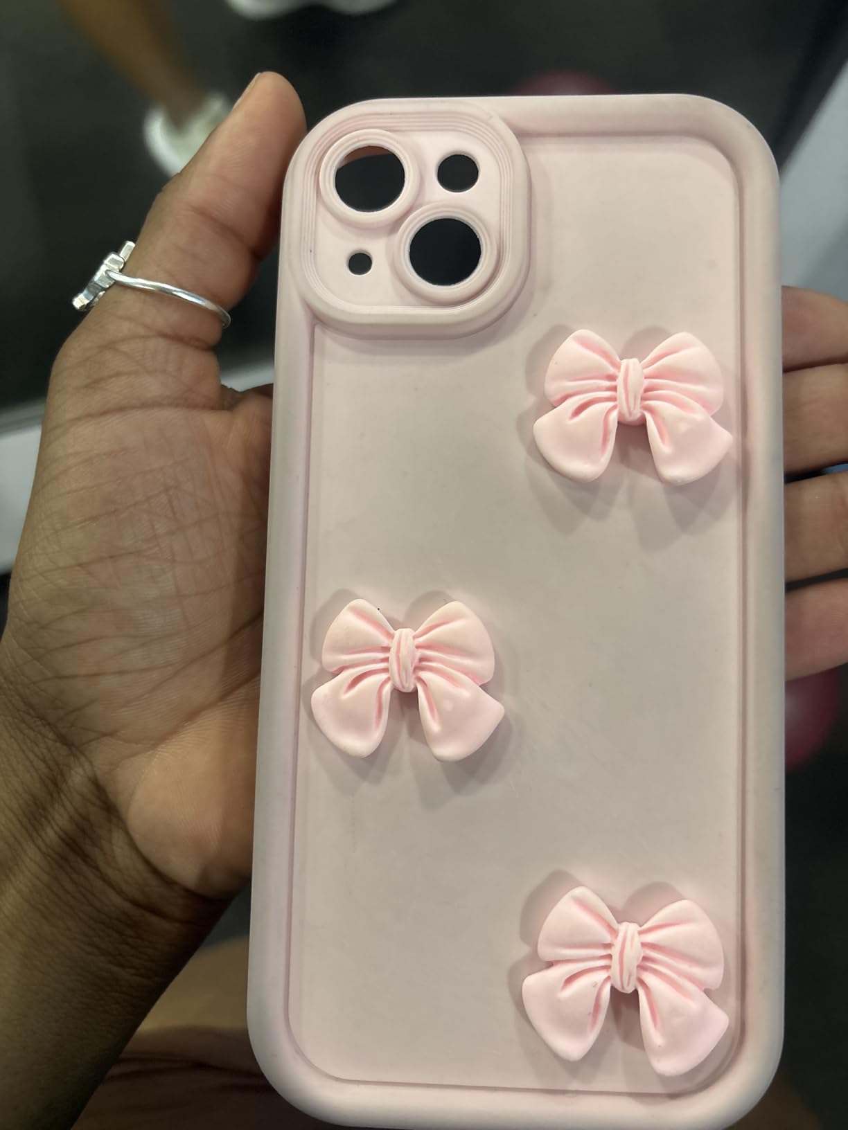 Mainrenka Wine Red Bow Case for iPhone 15 Pro Max, Stylish Aesthetic Trendy Protective Cover Cute Kawaii Phone Case Womens Girls - Customer Photo 3