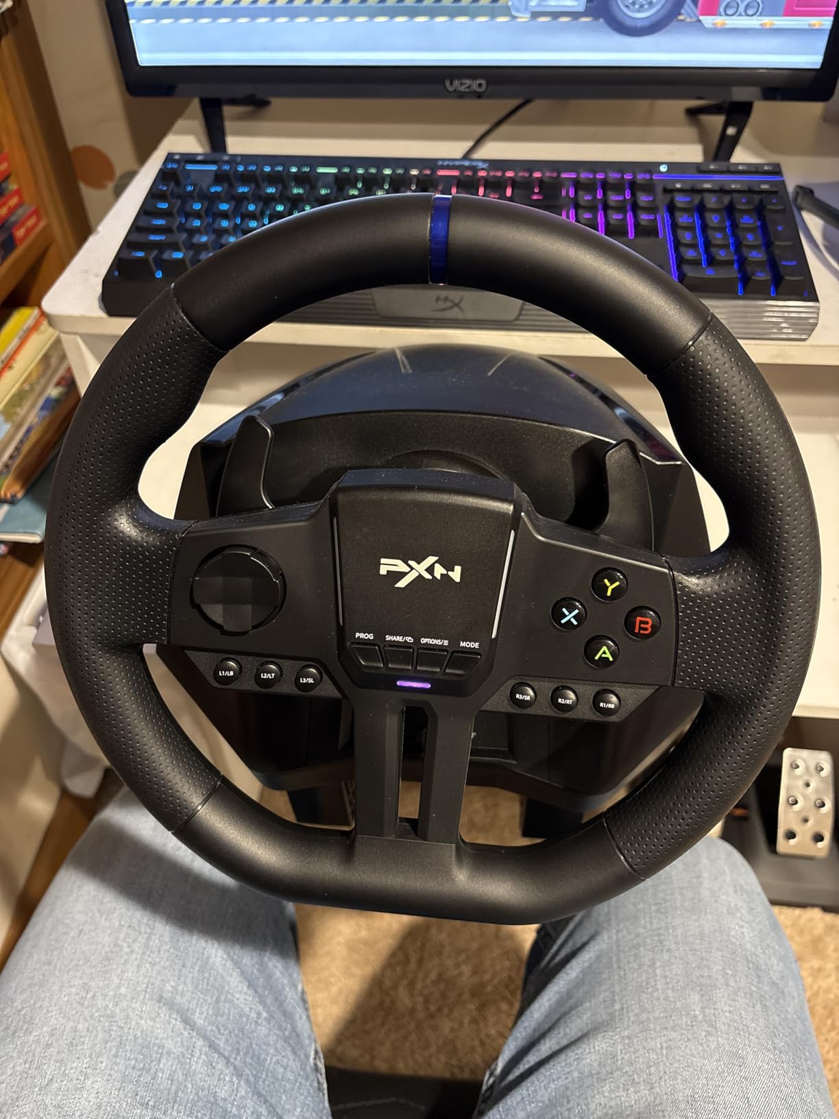 PXN PC Racing Wheel, V900 GEN2 Universal Usb Car Sim 270/900 Degree Race Steering Wheel with Pedals for PC, PS3, PS4, Xbox One, Xbox Series X/S, Switch - Customer Photo 3