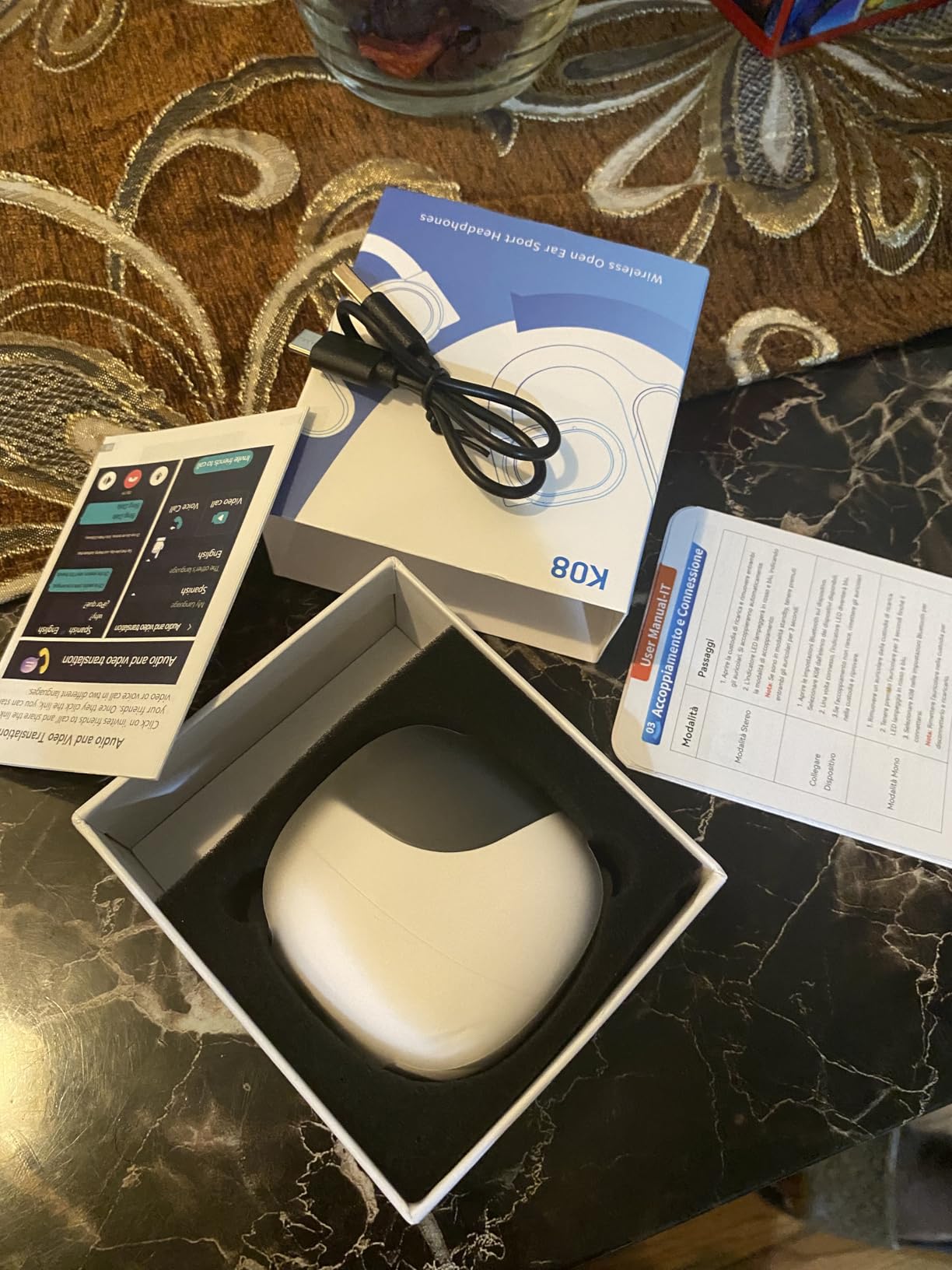 AI Translation Earbuds Real Time 164 Languages 80H Playtime Translator Ear Buds Audifonos Traductores Inglés Español Wireless Earphones Bluetooth Headphones for Travel Business Meeting Learning White - Customer Photo 2