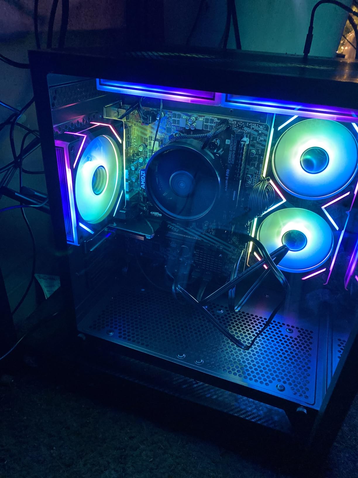 YAWYORE Gaming PC, AMD Ryzen 7 5700X, GeForce RTX 5060 Desktop Computer | 32GB DDR4 RAM, 1TB M.2 NVMe SSD,, ARGB Fans, WiFi+BT customer photo 1