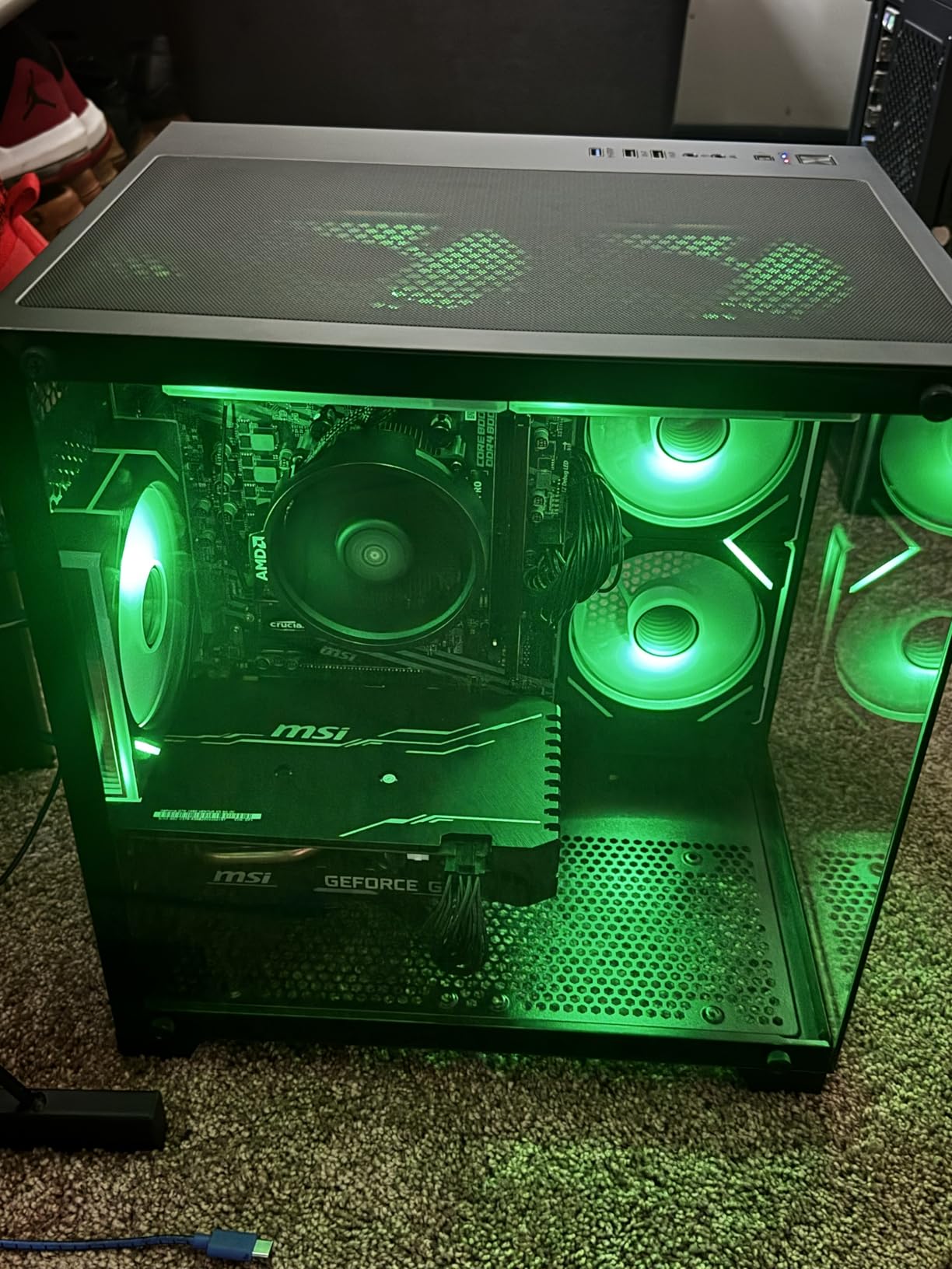 Gaming PC Desktop Computer, Ryzen 7 5700X,RTX 5060,32GB DDR4 RAM and 1TB M.2 NVMe SSD, 240 Liquid Cooler, ARGB Fans,Game Design Office - Customer Photo 4