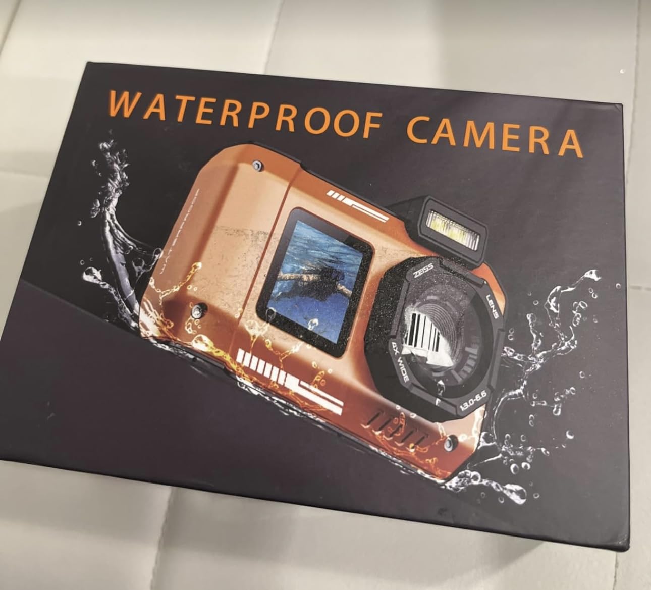 UHD 8K Underwater Camera, 70MP 33FT WiFi Waterproof Digital Camera with 64GB Card, Auto Focus Waterproof Dual-Screen Selfie 2500mAh Battery, 18X Floatable Digital for Snorkeling, Blue - Customer Photo 1