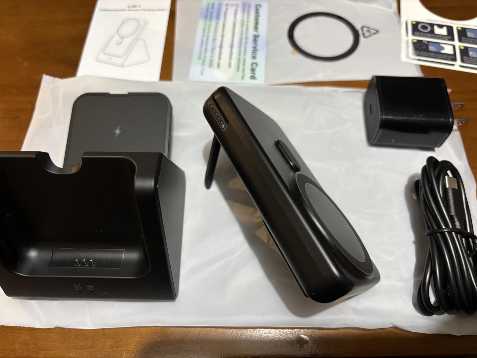 3-in-1 Wireless Charging Station: Portable 10000mAh Power Bank Charger Compatible for iPhone Air/17/16/15/14/13/12 Series and Apple Watch - Detachable Magnetic Charging Stand Black - Customer Photo 2