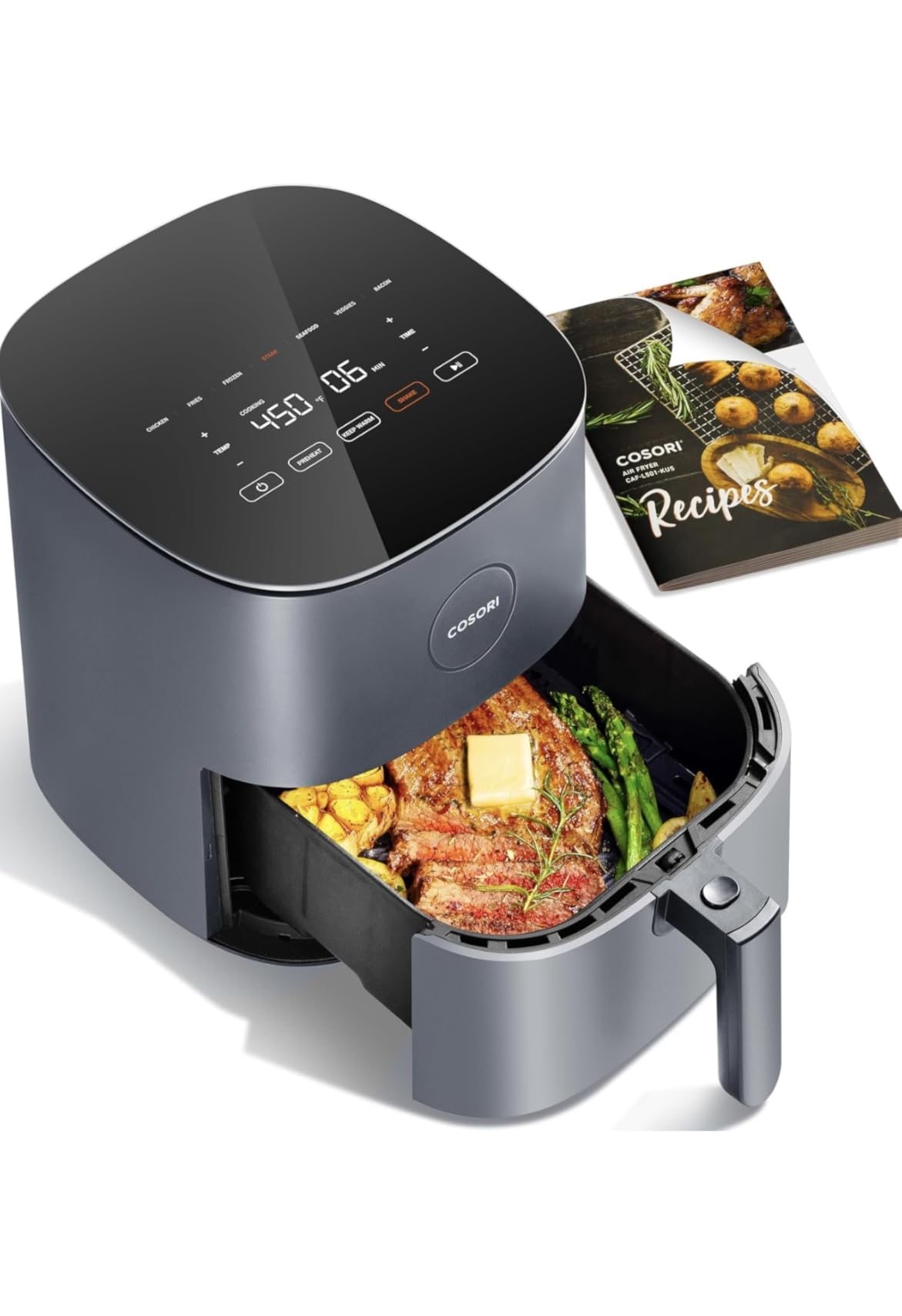 Cosori Air Fryer Pro LE 5 Qt, 9-in-1, Ceramic Coating, Shake Reminder, Grey customer photo 2
