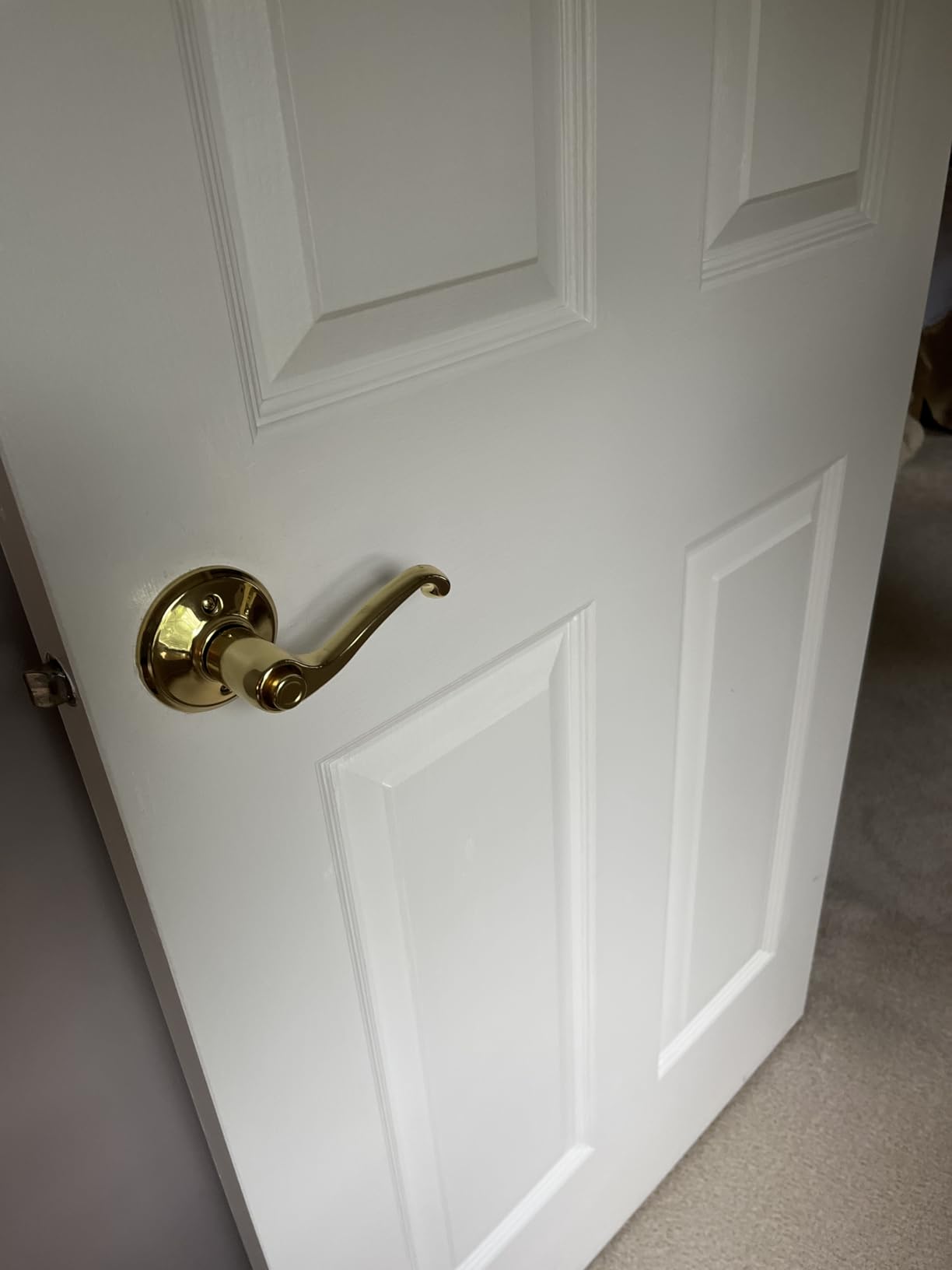 Schlage F10 FLA 609 Flair Door Lever, Hall & Closet Passage Lock, Antique Brass customer photo 1