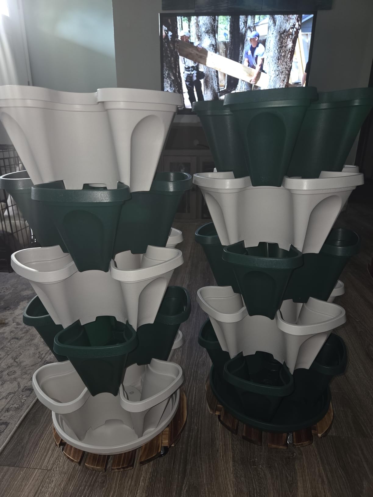 Mr. Stacky 5 Tier Stackable Strawberry, Herb, Flower, and Vegetable Planter - Vertical Garden Indoor/Outdoor customer photo 2