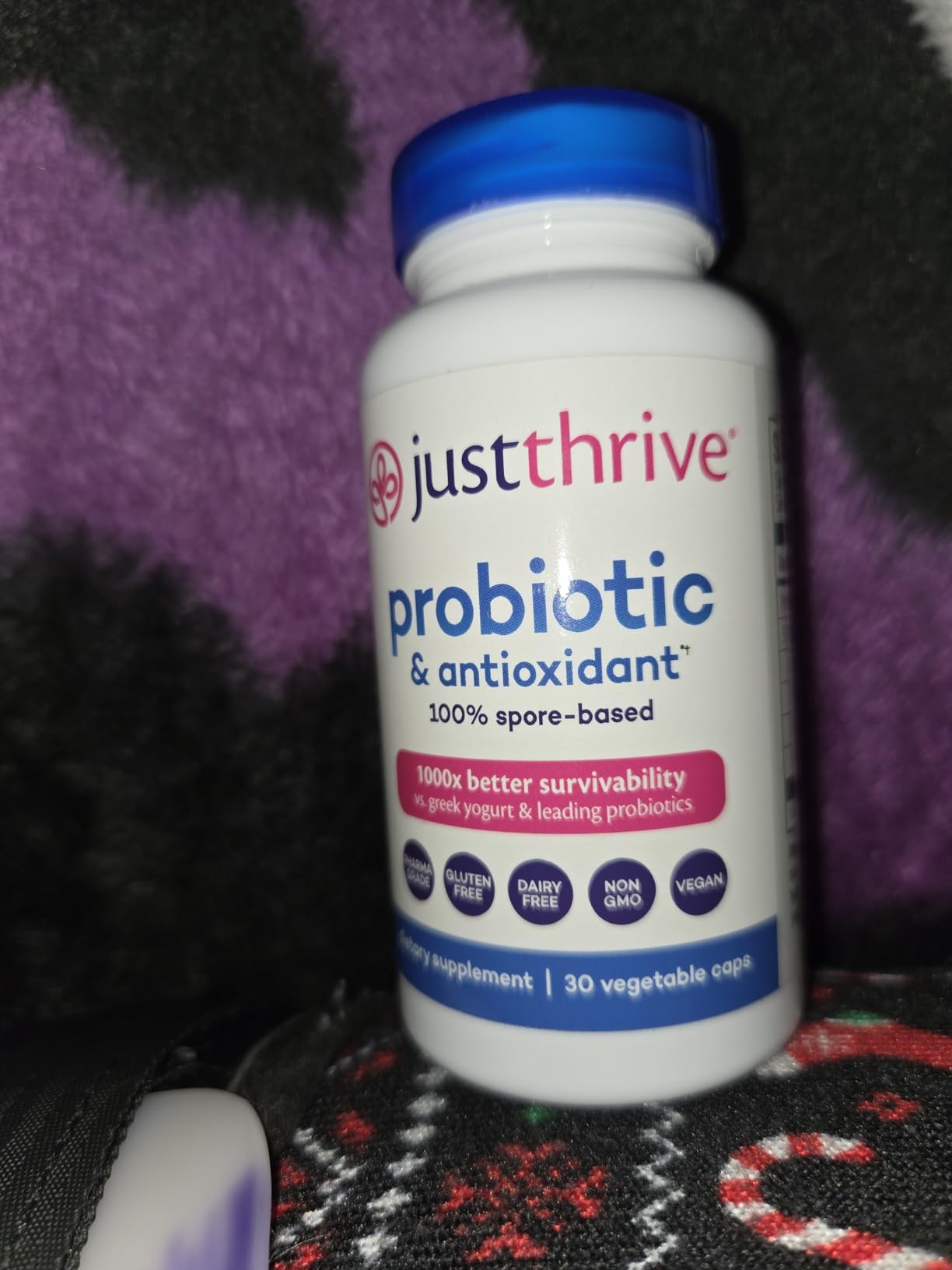 Just Thrive Probiotic & Antioxidant Supplement - 100% Spore-Based Digestive and Immune Support - Gluten Free, 30 Caps customer photo 1