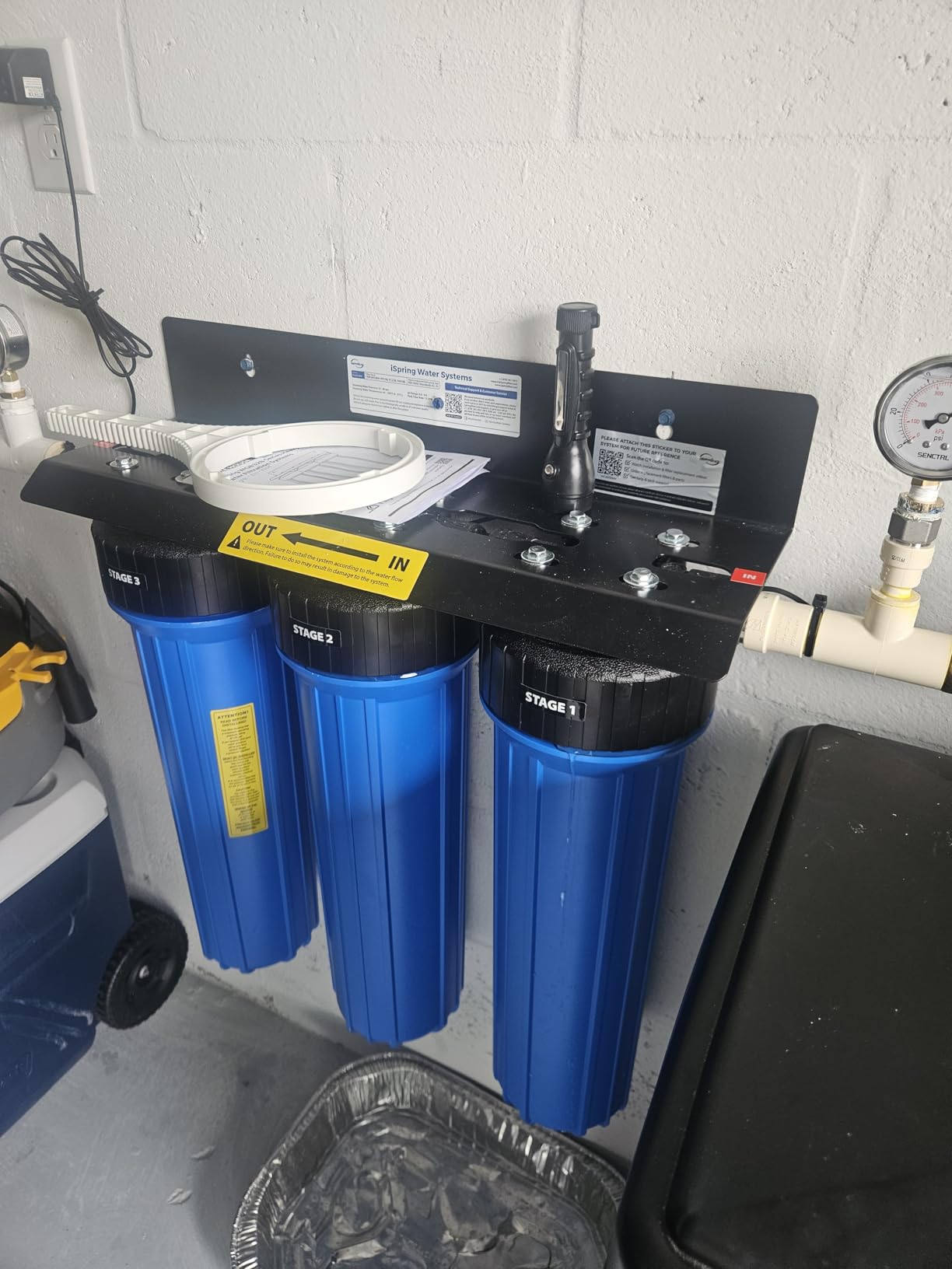 iSpring Whole House Water Filter System, Reduces Iron, Manganese, Chlorine, Sediment, Taste, and Odor, 3-Stage Iron Filter Whole House, Model: WGB32BM customer photo 1