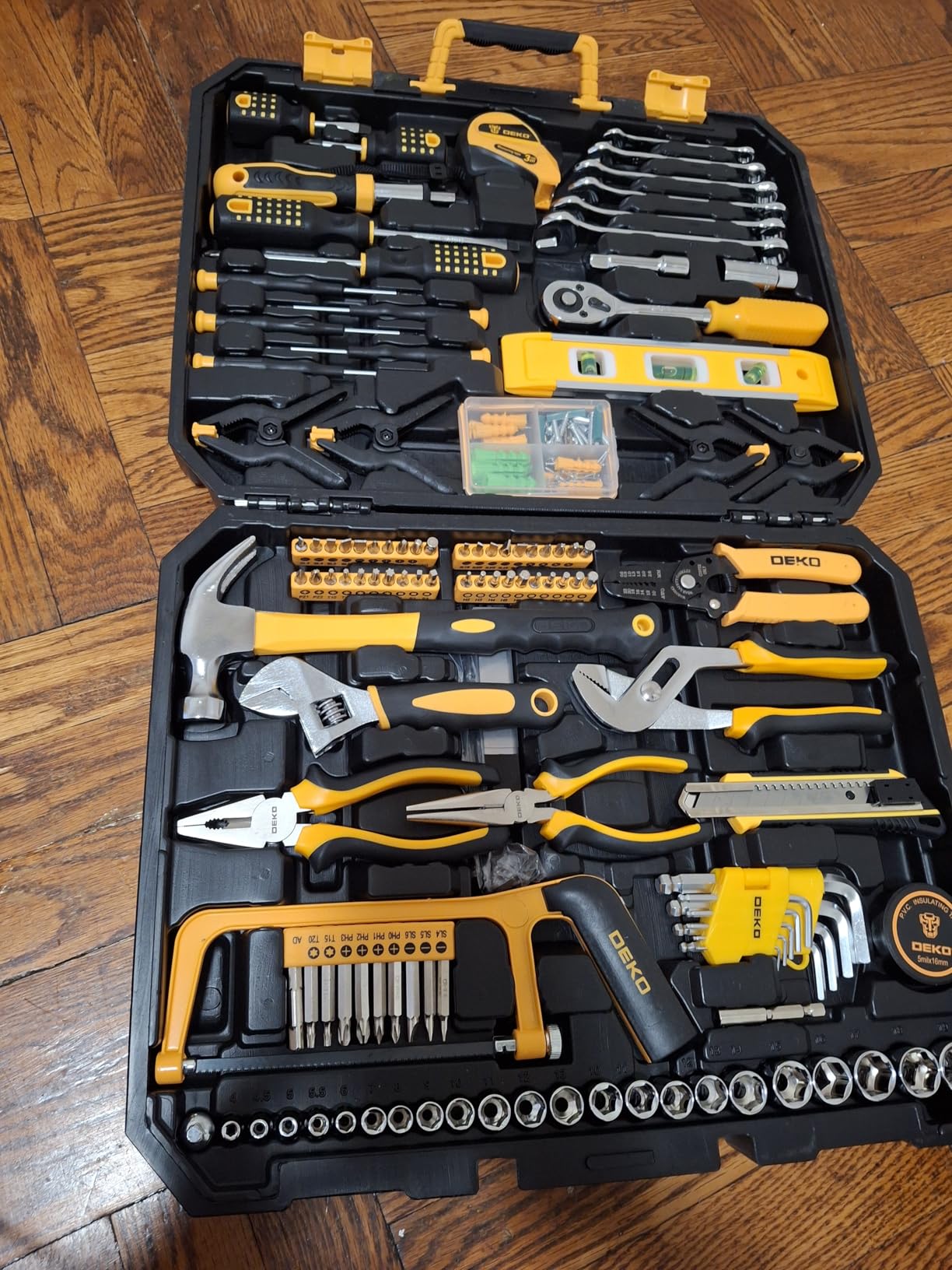 DEKOPRO 228 Piece Socket Wrench Auto Repair Tool Combination Package Mixed Tool Set Hand Tool Kit with Plastic Toolbox Storage Case customer photo 1