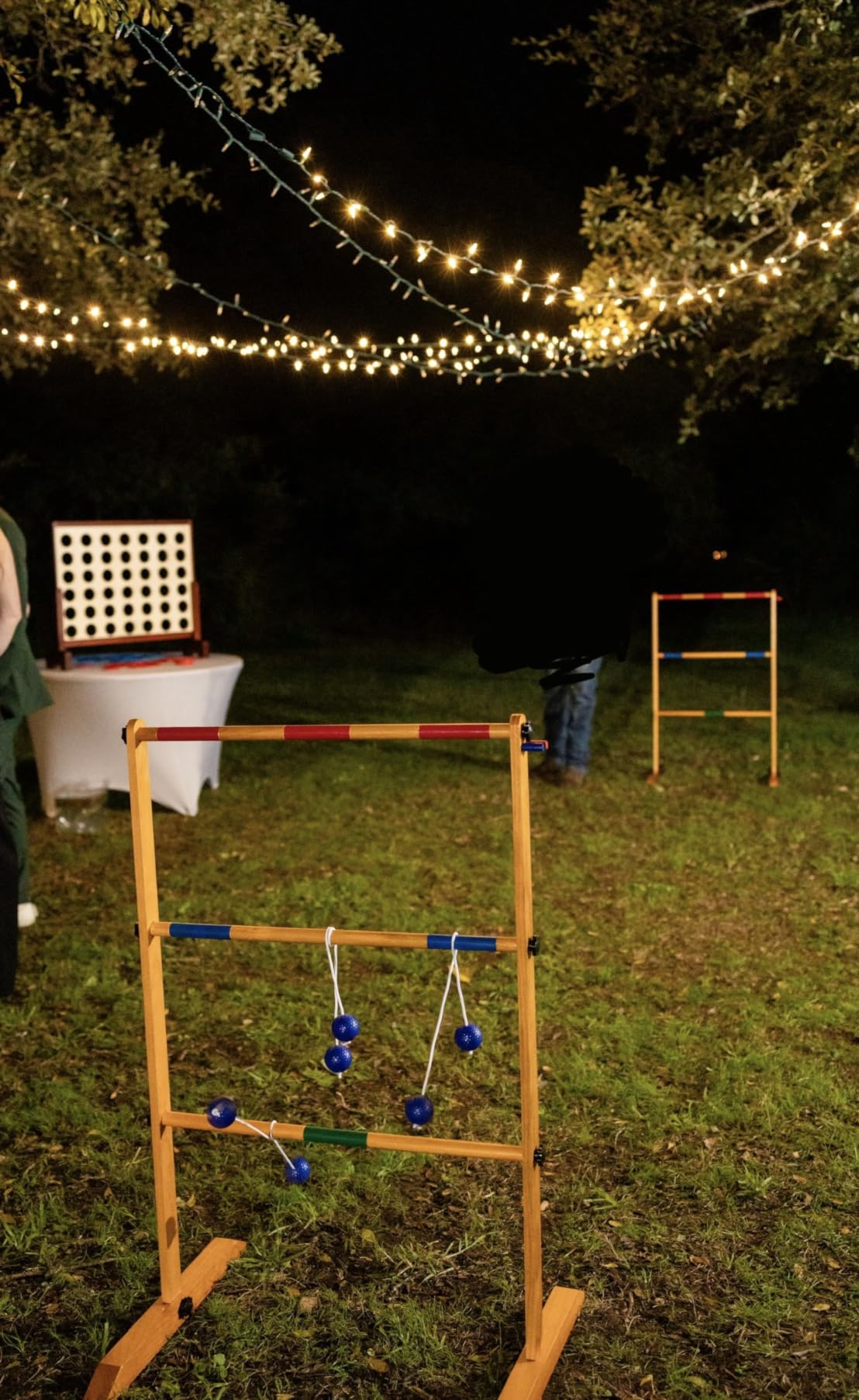 Ladder Toss Double Wooden Ladder Ball Game with Finished Wood Frame and Real Golf Ball Bolas and Durable Nylon Carrying Case customer photo 2
