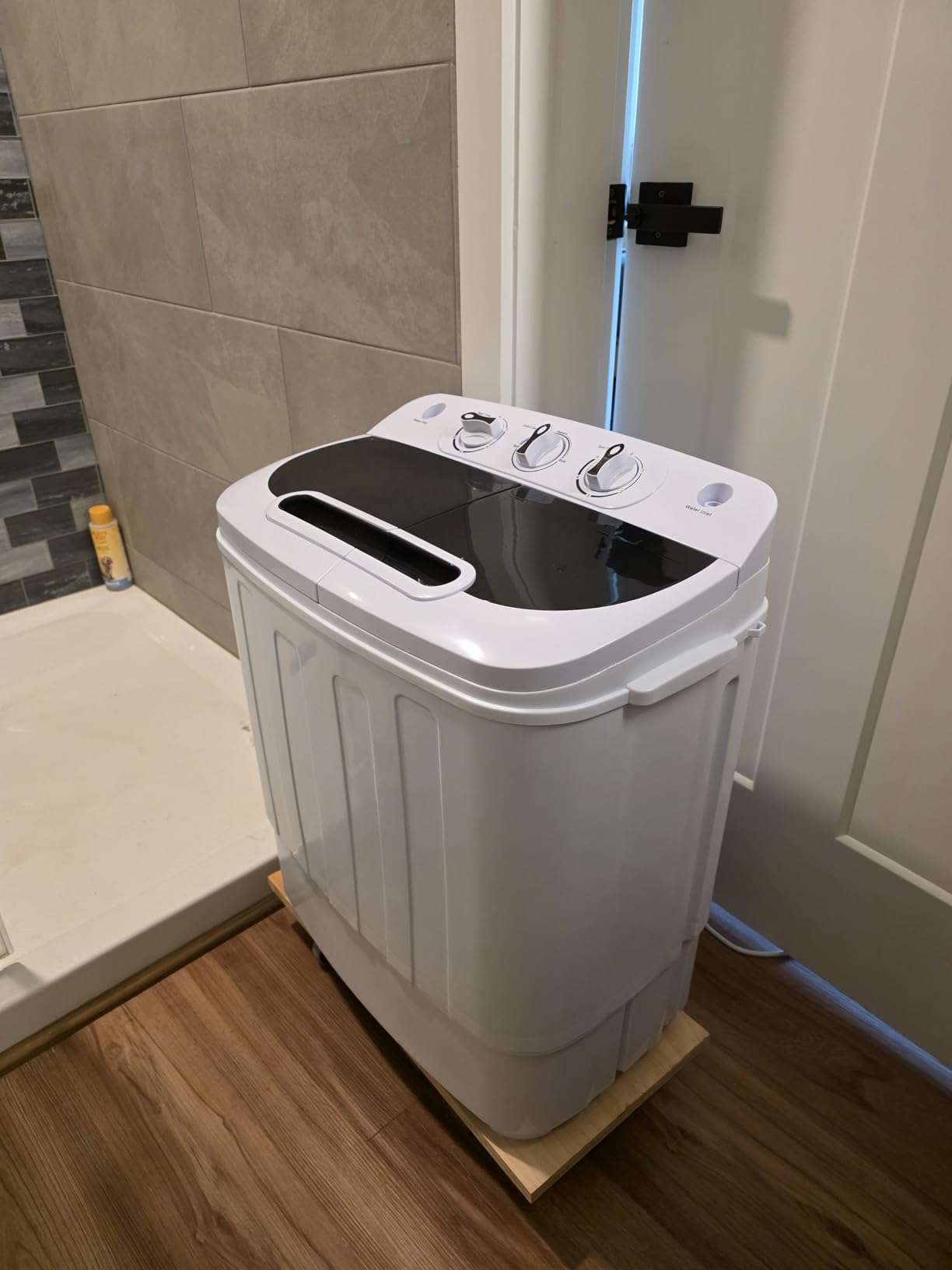 SUPER DEAL Compact Mini Twin Tub Washing Machine 13lbs Capacity Portable Washer Wash and Spin Cycle Combo, Built-in Gravity Drain for Camping, Apartments, Dorms, College, RVs and Small Spaces customer photo 1