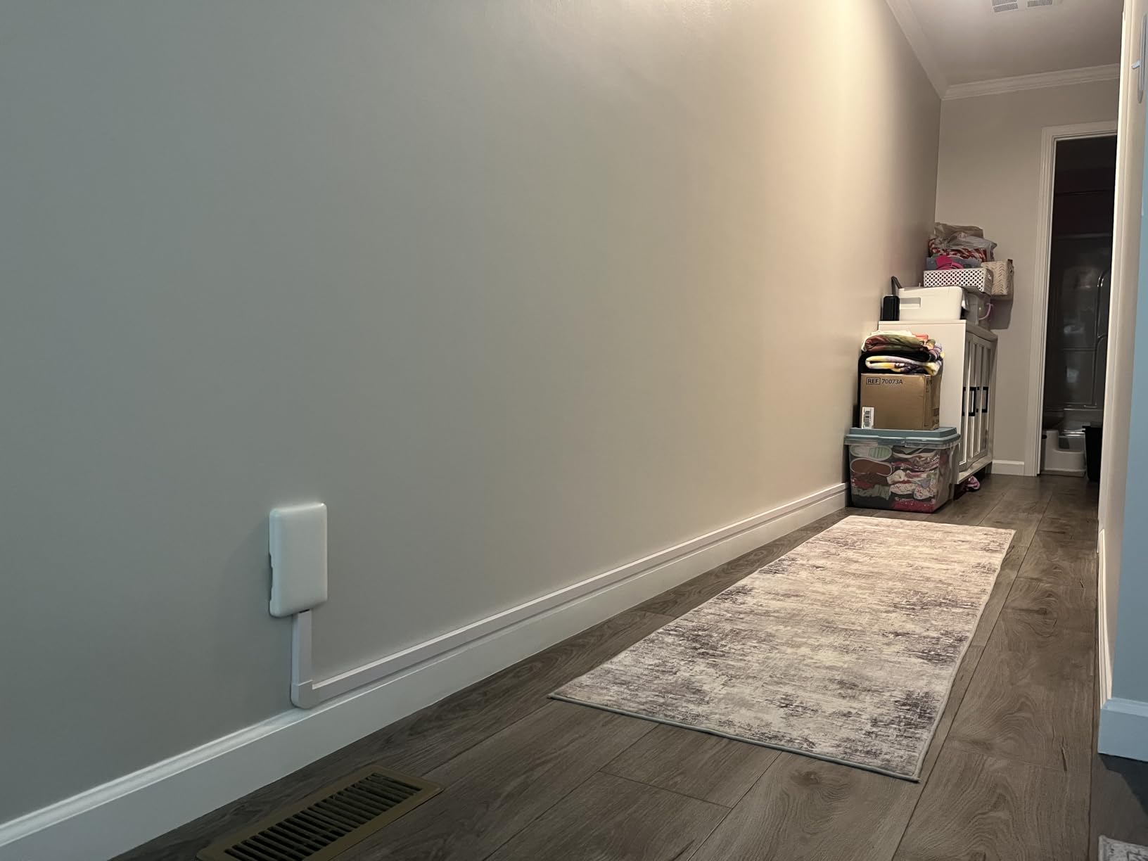 Yecaye Cord Hider, 113in One-Cord Cable Concealer, Cord Covers for Wires on Wall, Easy Install Cable Management Kit for 2 Small Wires, Cables Raceway Home Office, W0.59in H0.4in, White customer photo 1
