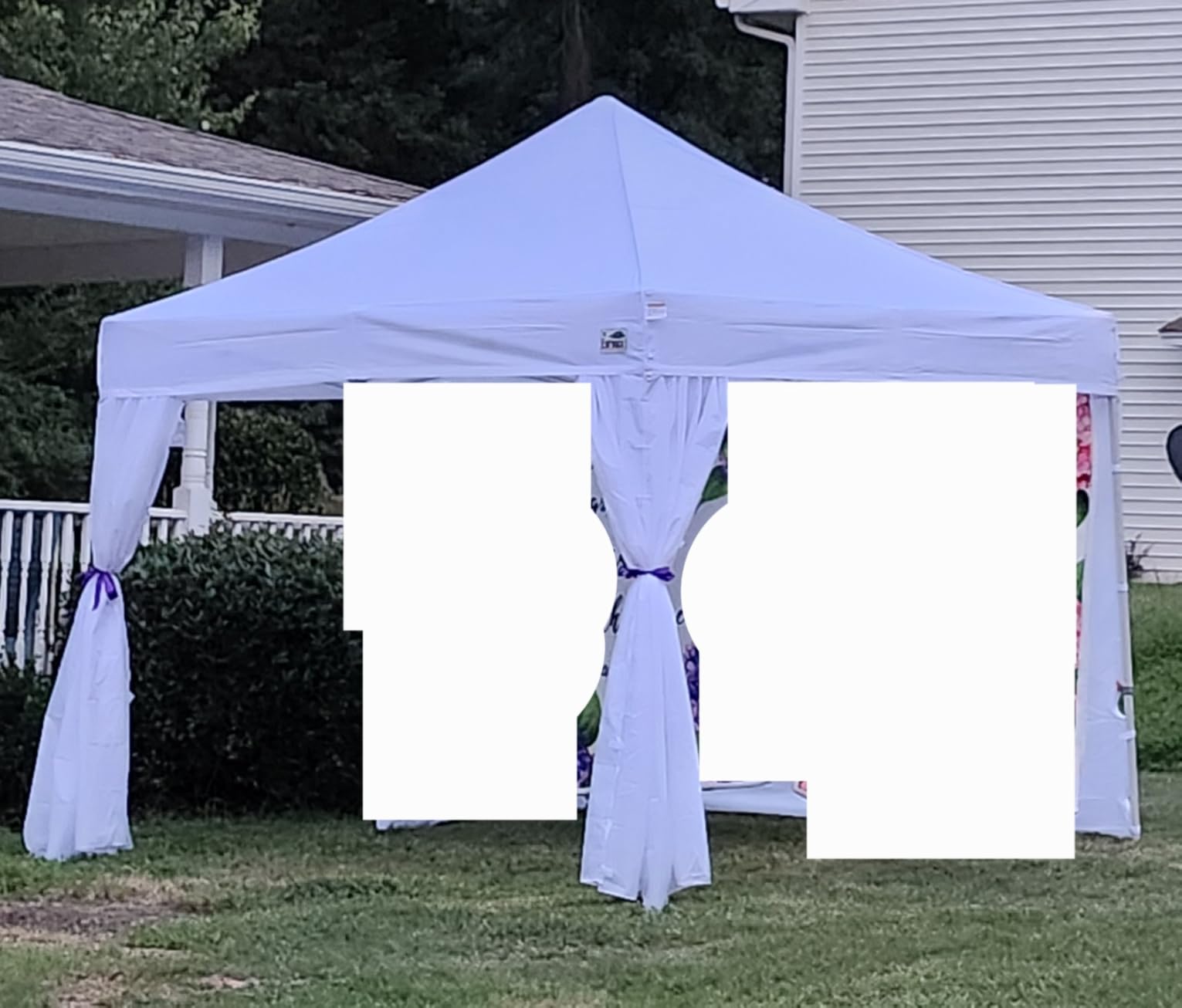 Eurmax USA 10x10 Pop Up Canopy, Commercial Tent with Patented No-Tip Rolling Bag, 30sqft Extension Awning & 4 Zippered Removable Walls, UV & Water Resistant, Heavy Duty Instant Shelter Gazebo, White customer photo 2