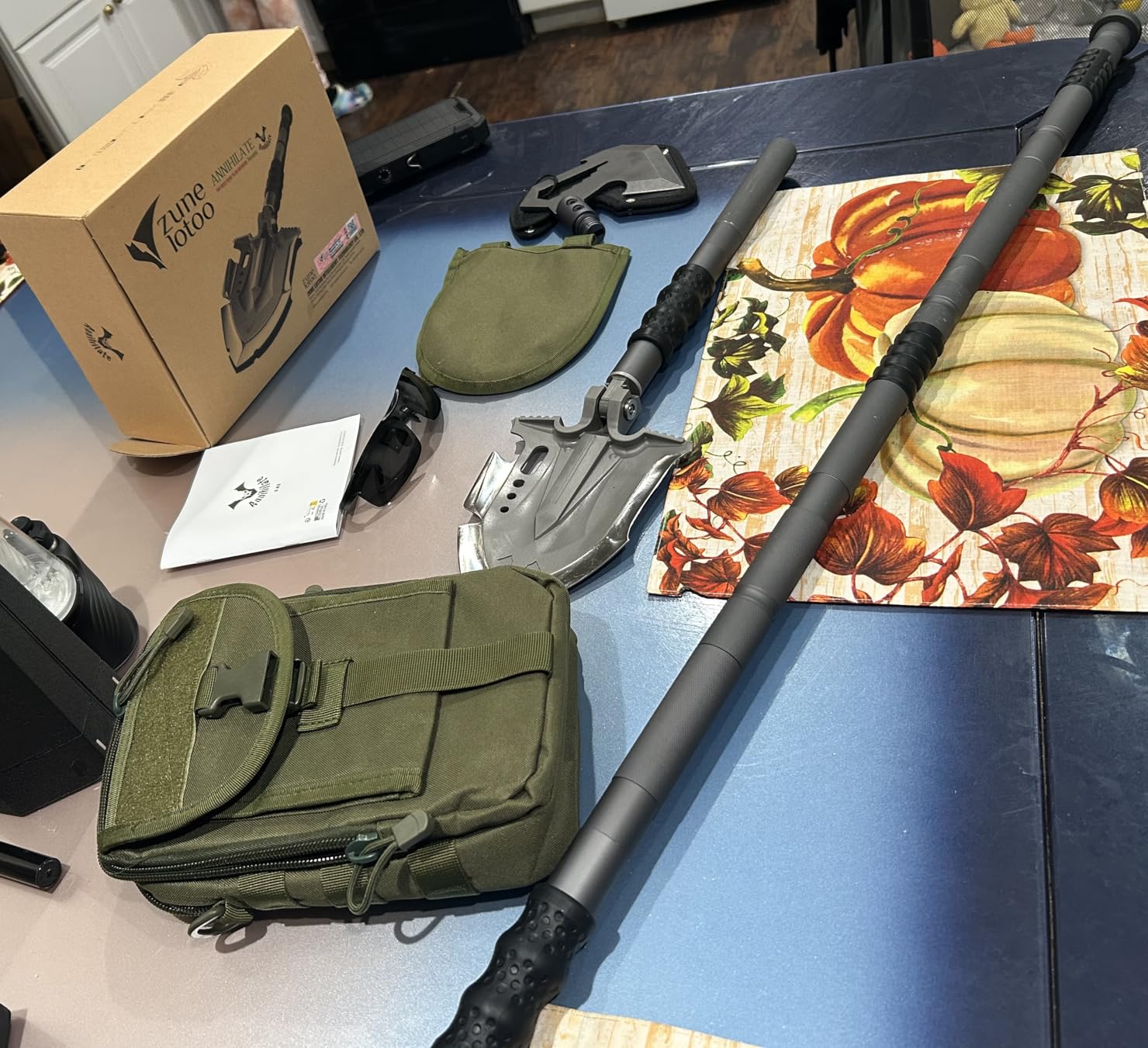Zune Lotoo Survival Shovel Multitool 28 in 1 Luxury Kit, Tactical Camping Folding Shovel, Unbreakable Martensitic Steel customer photo 2