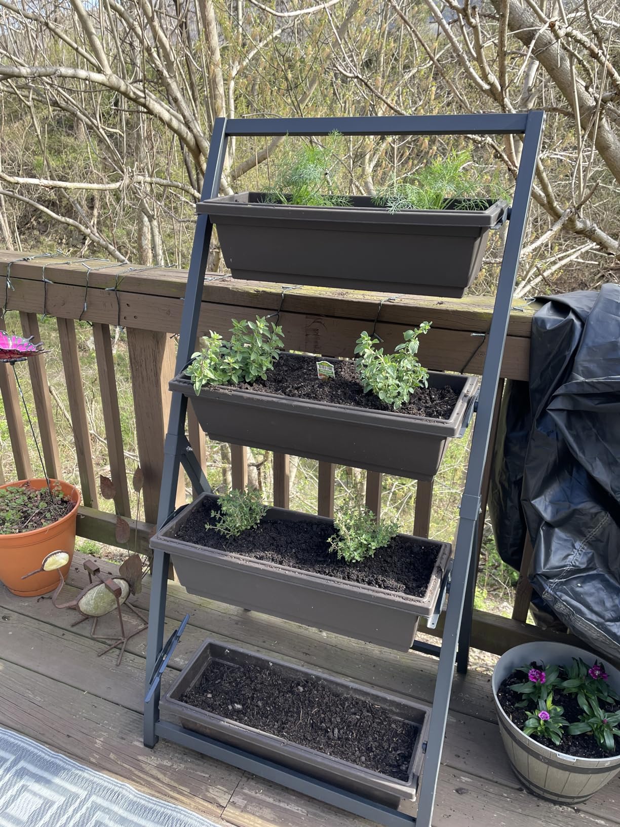 Outland Living 4-Ft Raised Garden Bed - Vertical Garden Freestanding Elevated Planters 4 Container Boxes - Good for Patio Balcony Indoor Outdoor - Perfect to Grow Vegetables Herbs Flowers customer photo 1