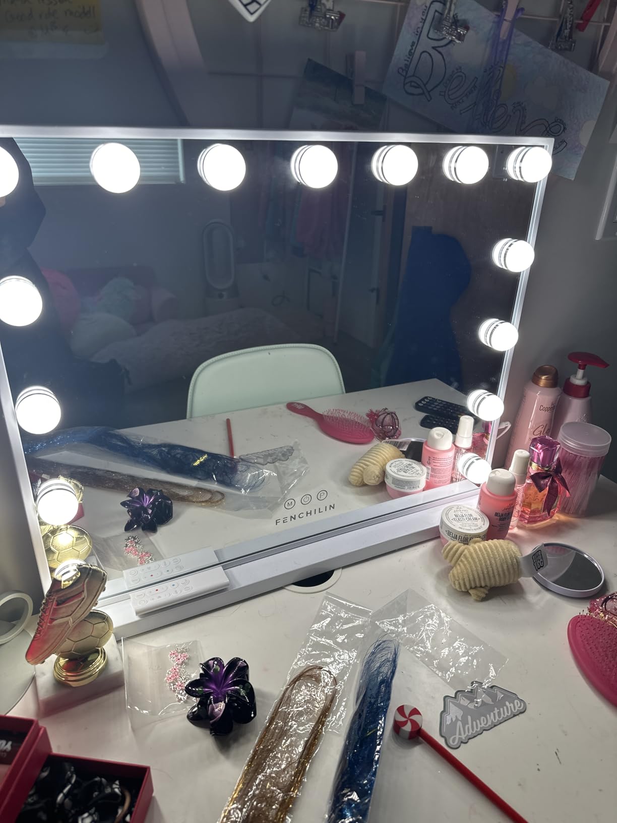 FENCHILIN Vanity Mirror with Lights, Hollywood Makeup Mirror customer photo 2