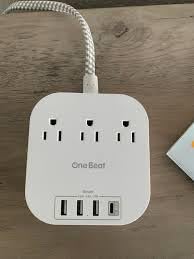 One Beat Power Strip with USB C, 3 Outlets 4 USB Ports (22.5W/4.5A) Desktop Charging Station, Flat Plug, 6ft Braided Extension Cord, Non Surge Protector for Travel, Cruise Ship, ETL Listed customer photo 1