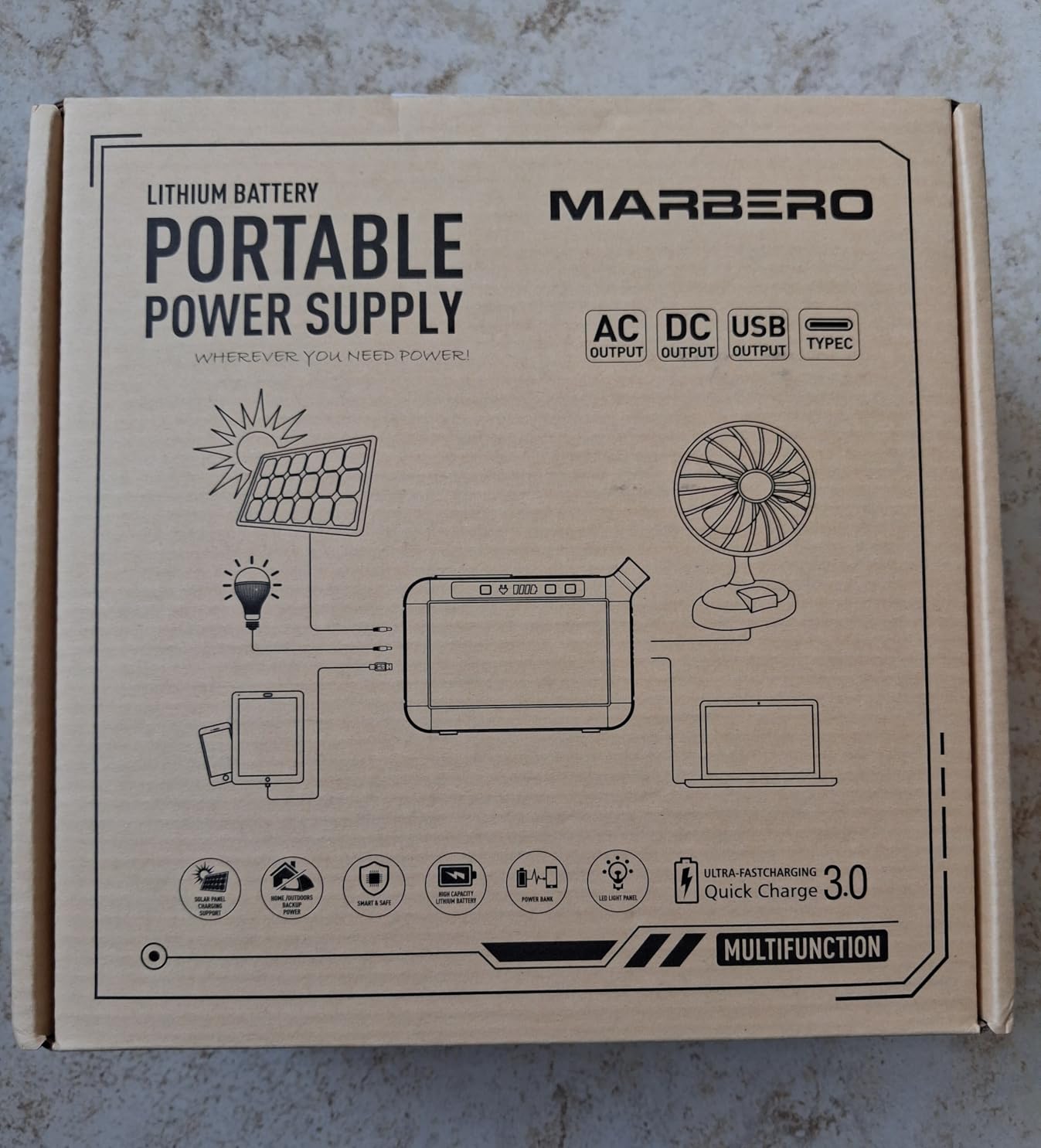 MARBERO Portable Power Station 88Wh Camping Lithium Battery Solar Generator Fast Charging with AC Outlet 120W Peak Power Bank(Solar Panel Optional) for Home Backup Outdoor Emergency RV Van Hunting customer photo 2