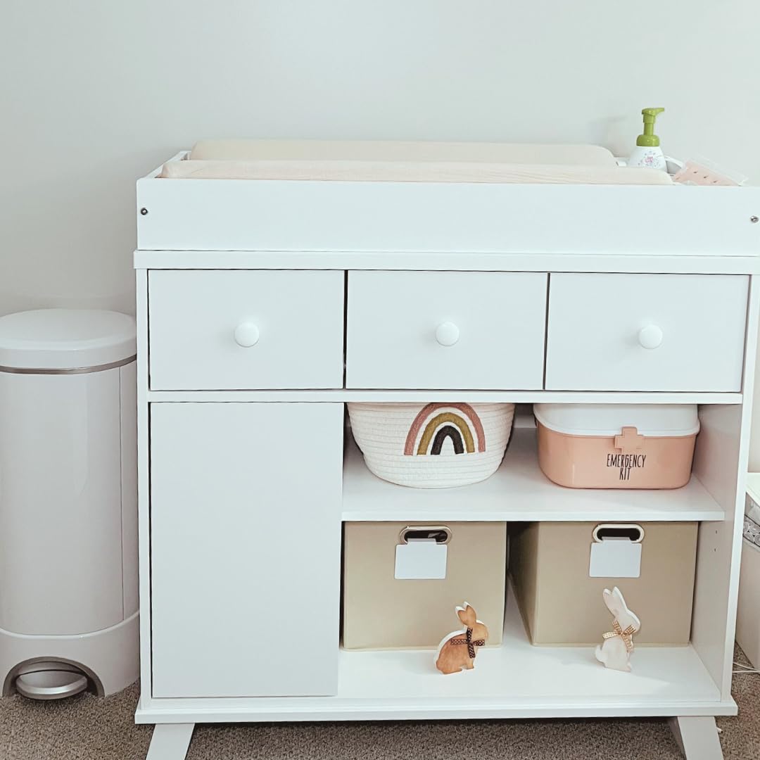 Storkcraft Modern Nursery Changing Table Dresser Combo (White & Vintage Driftwood) - GREENGUARD Gold Certified, Dresser for Nursery, Changing Table with Drawers, Removable Changing Table Topper customer photo 1