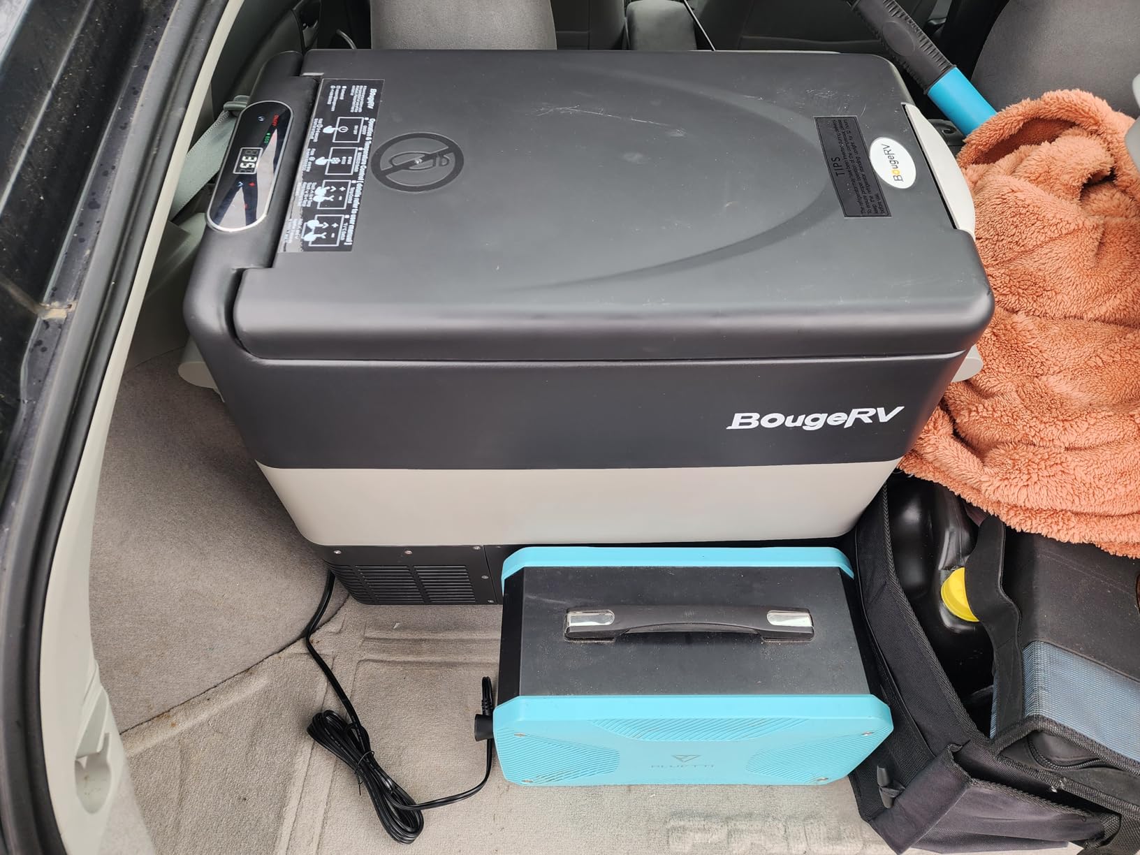 BougeRV 12V Refrigerator Fridge Freezer Portable Car Fridge 42 Quart Electric Cooler 12V/24V DC 110~240V AC for RV Camper Truck Pickup SUV Van Boat Camping Tailgating Road Trip Outdoor Travel customer photo 1