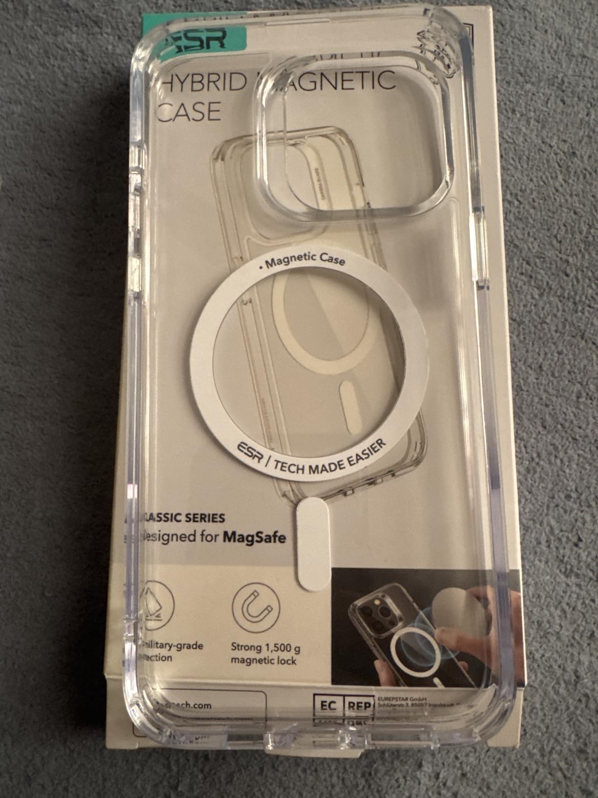ESR for iPhone 14/iPhone 13 Case, Compatible with MagSafe, Shockproof Military-Grade Protection, Scratch-Resistant Back, Magnetic Phone Case, Clear customer photo 1