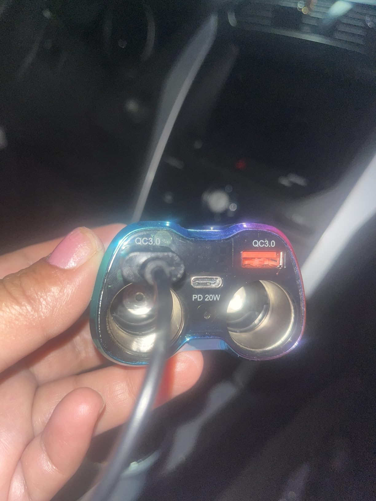 SUPERONE 180W 2-Socket Cigarette Lighter Splitter with Dual QC3.0 and 20W PD USB C customer photo 2
