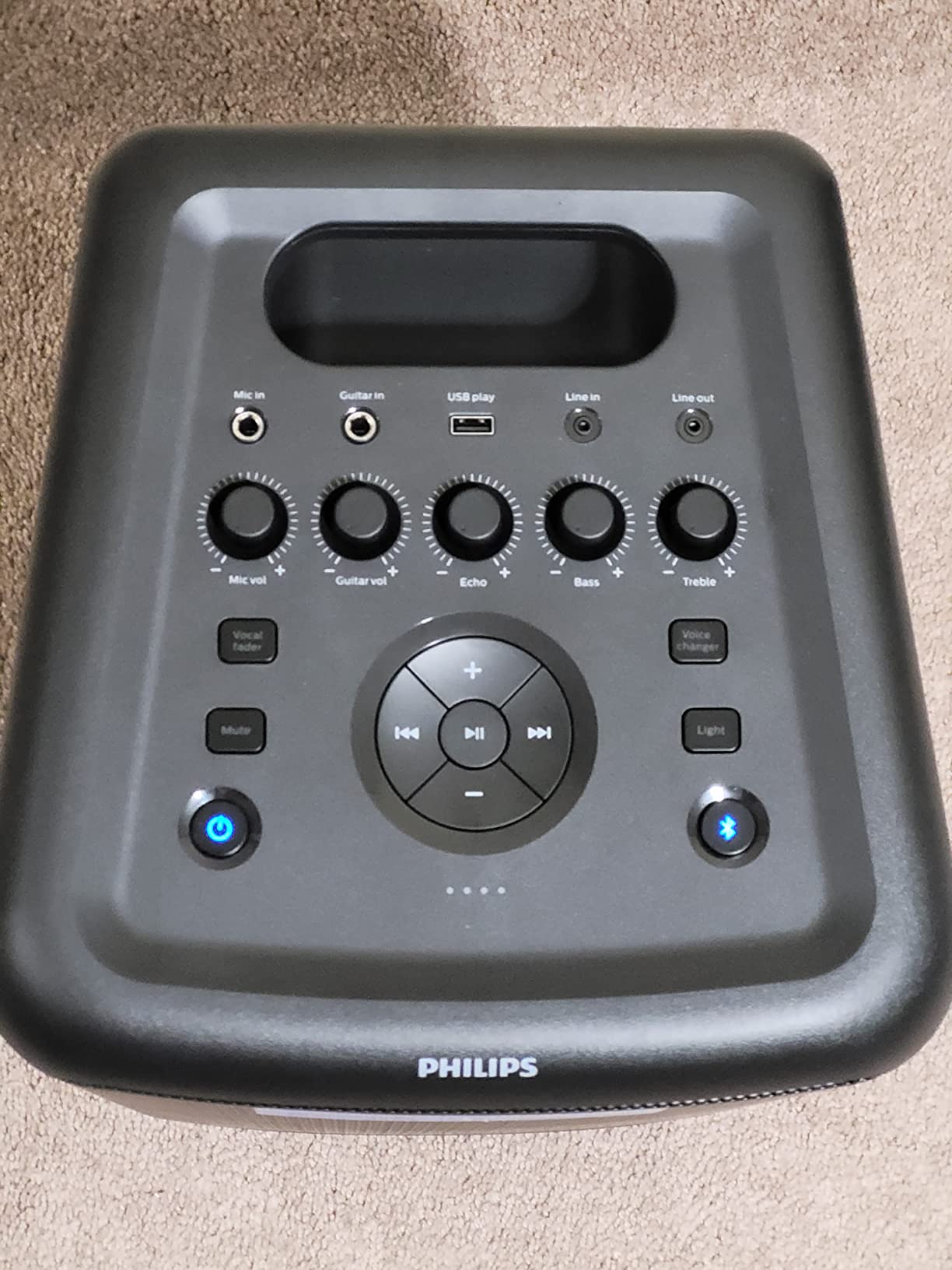 Philips X5206 Bluetooth Party Speaker - 14 Hours Play Time, Deep Bass, Party Lights, Karaoke Effects, Mic & Guitar Input, 80W Max Power, Black customer photo 1