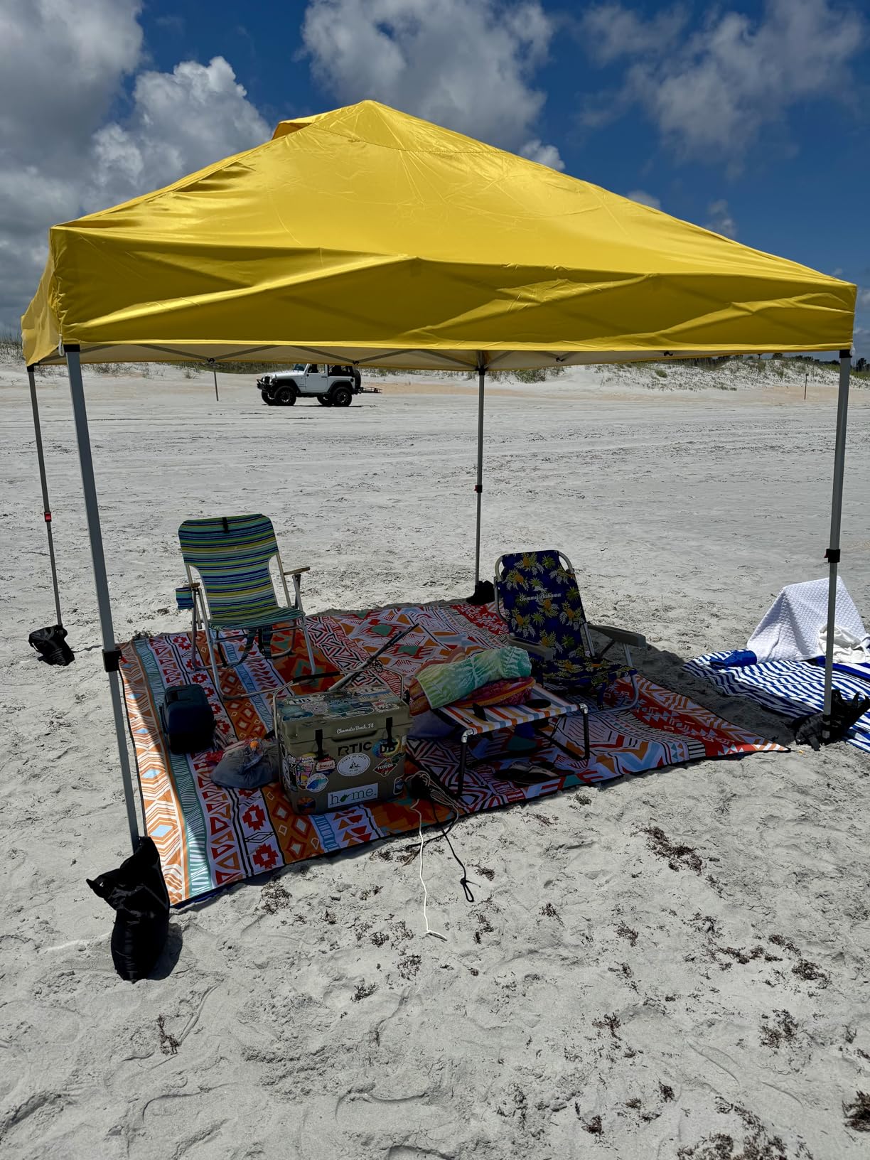 CROWN SHADES 10x10 Pop Up Canopy with 1 Side Wall - Beach Tent with One Push Setup - Outdoor Sun Shade for Events, Parties, Camping - Gazebo with STO-N-Go Cover Bag (White) customer photo 2