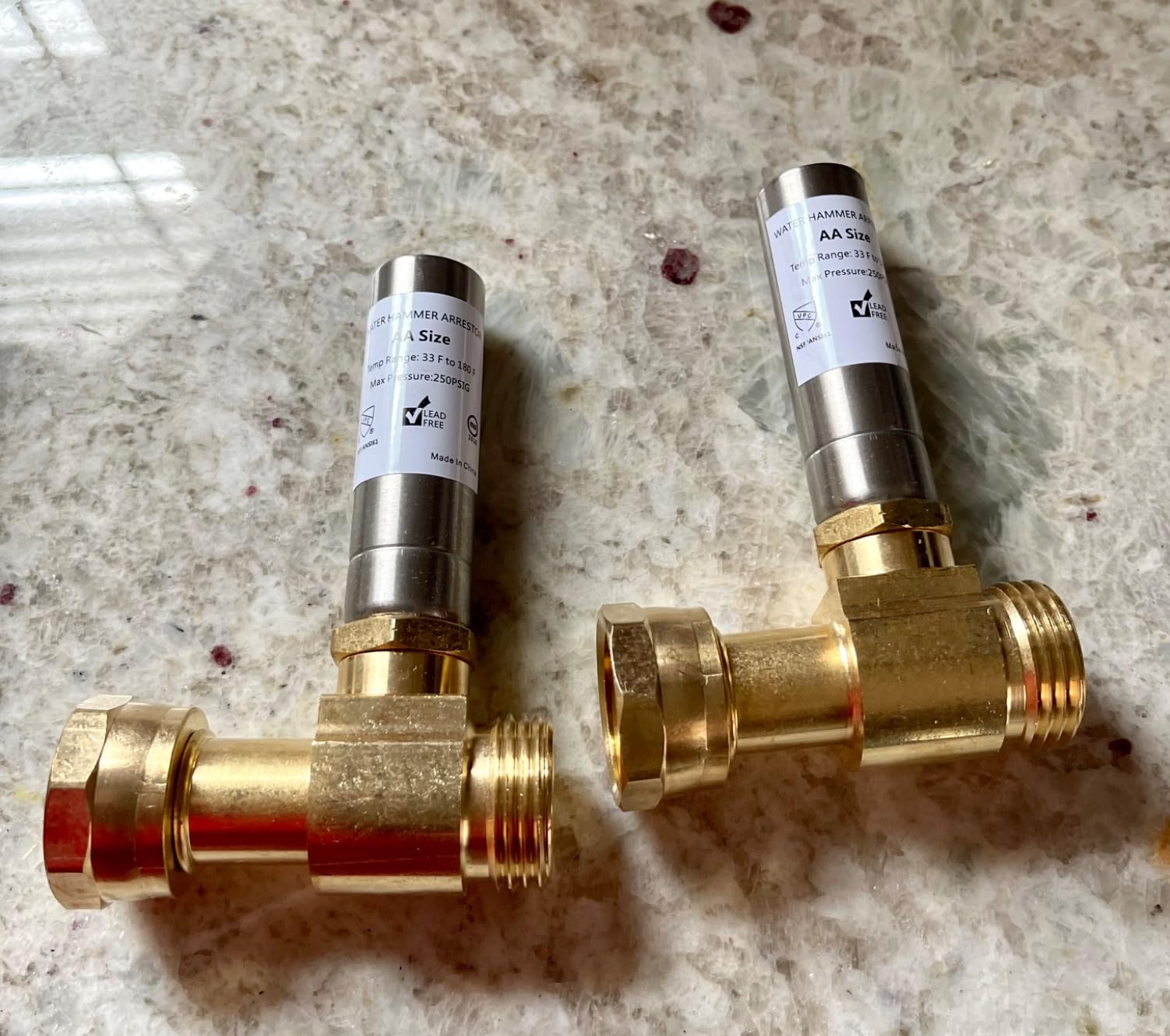 (2 Pack) Lidertik Water Hammer Arrestor Washing Machine 3/4 Absorb Shock and Reduce Noise Laundry Washer Knock Valve (Straight) customer photo 2