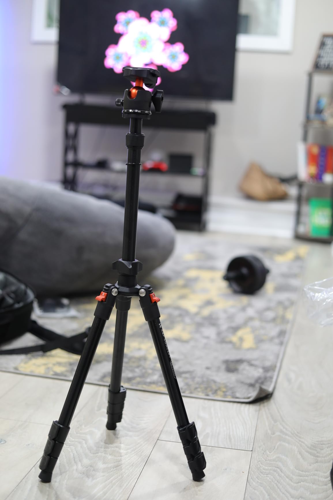 K&F CONCEPT 64 inch/163 cm Camera Tripod, Lightweight Travel Outdoor DSLR Tripods with 360 Degree Ball Head Load Capacity 17.6 lbs/8 kg, Cellphone Clip for Smartphone Live Streaming Vlog customer photo 1