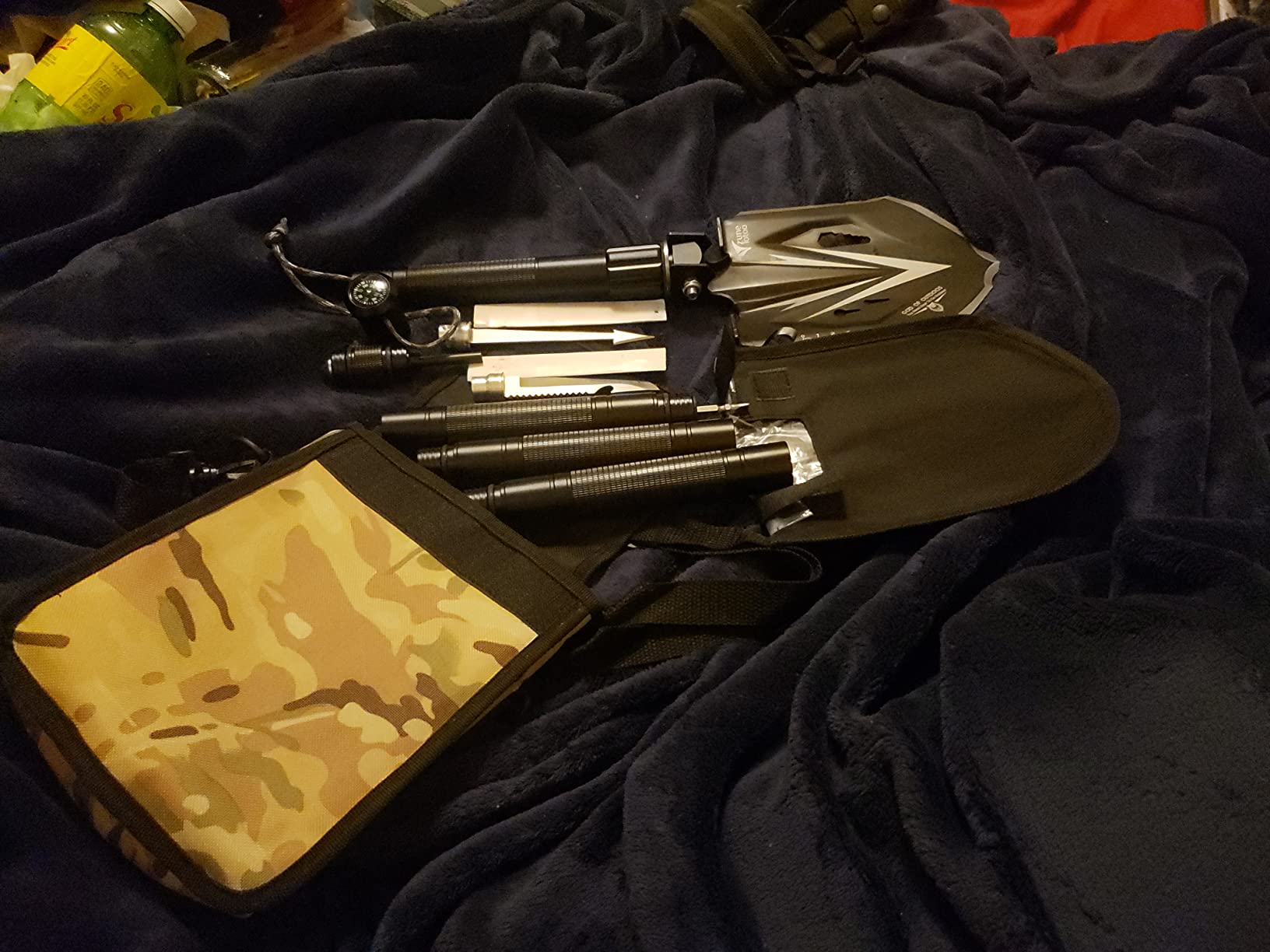 Zune Lotoo Folding Camping Shovel Multitool, 18 in 1 Compact Tactical Survival Shovels Military Grade High Carbon Steel for Emergency Car Offroad Hiking customer photo 1
