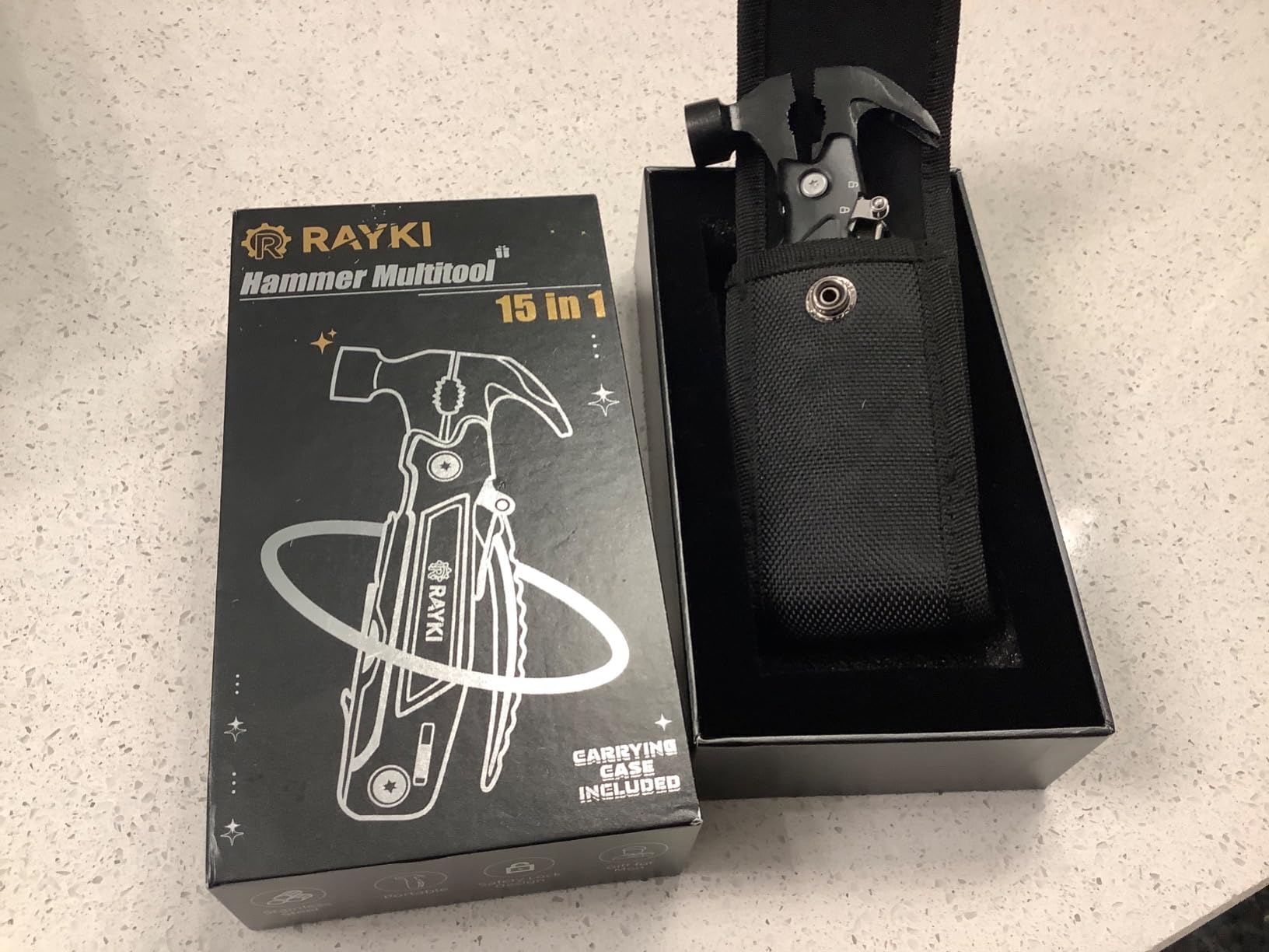 Fathers Day Gift for Husband Dad, Hammer Multitool 15 in 1, Dad Gifts from Daughter Son Wife, Unique Gifts Present for Grandpa Men Him Adults, Outdoor Camping Accessories Survival Gear Cool Gadgets customer photo 2