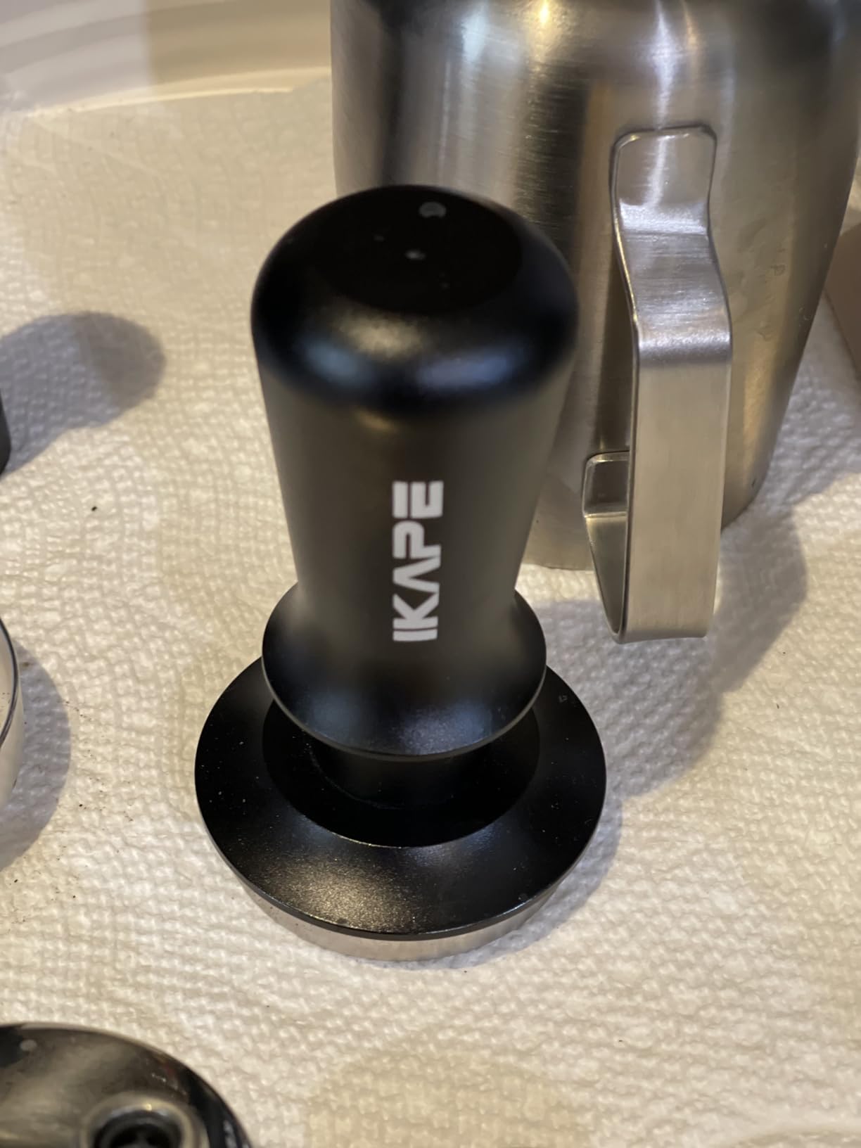 IKAPE 53.3mm Espresso Tamper - Premium Barista Coffee Tamper with Calibrated Spring Loaded, Threaded Stainless Steel Base Tamper Fits for Breville Series 54mm Portafilter Basket customer photo 1
