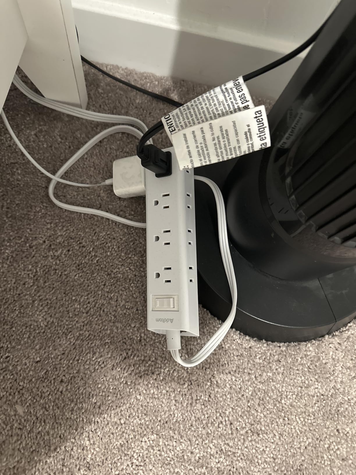 Flat Plug Power Strip, Ultra Thin Flat Extension Cord - Addtam 12 Outlet 3 Sides Multiple Outlets, 5Ft, 1050J Surge Protector, Wall Mount, Desk Charging Station for Home Office Dorm Room Essentials customer photo 1