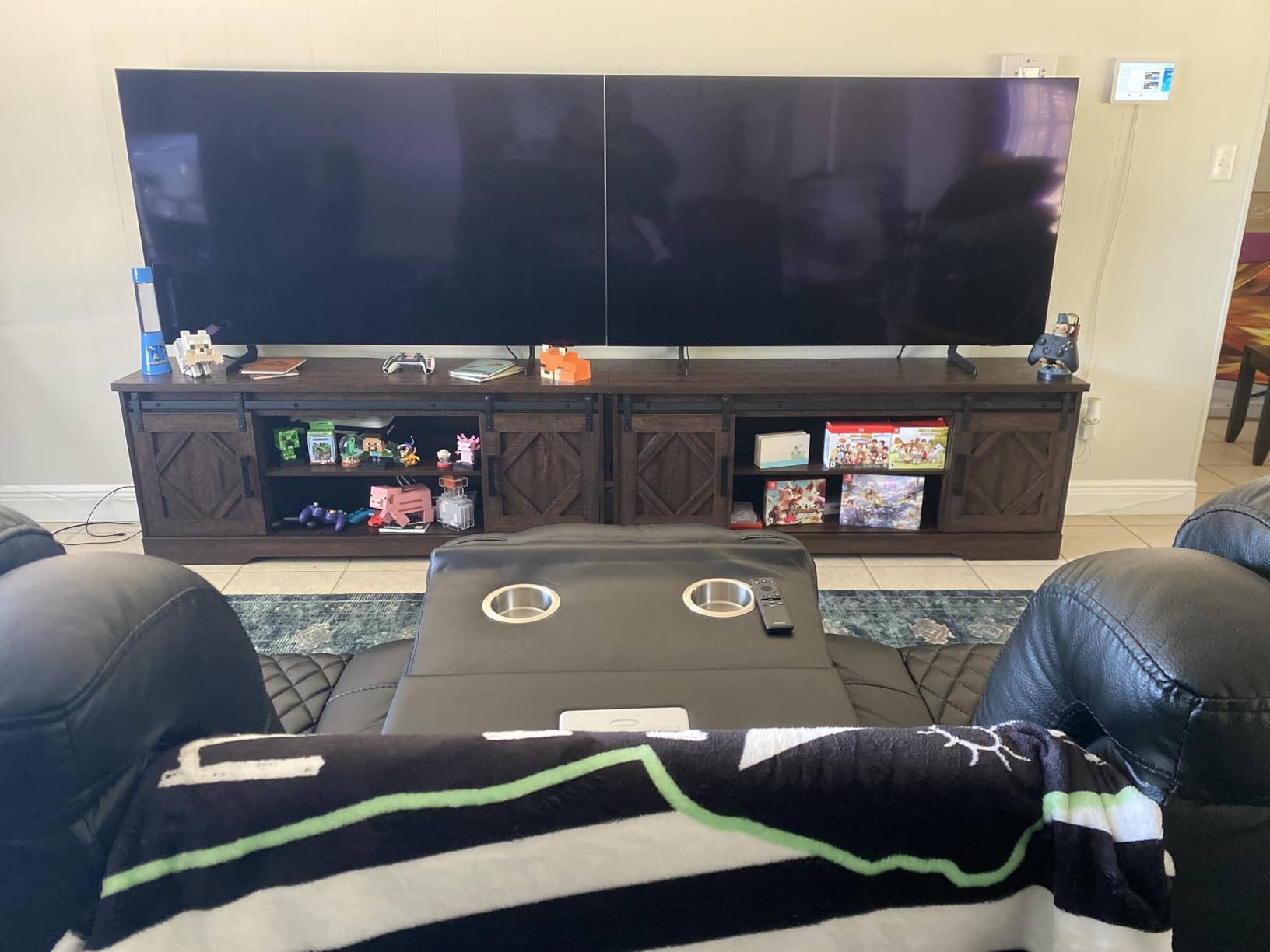 WAMPAT Modern Farmhouse TV Stand for TVs up to 75