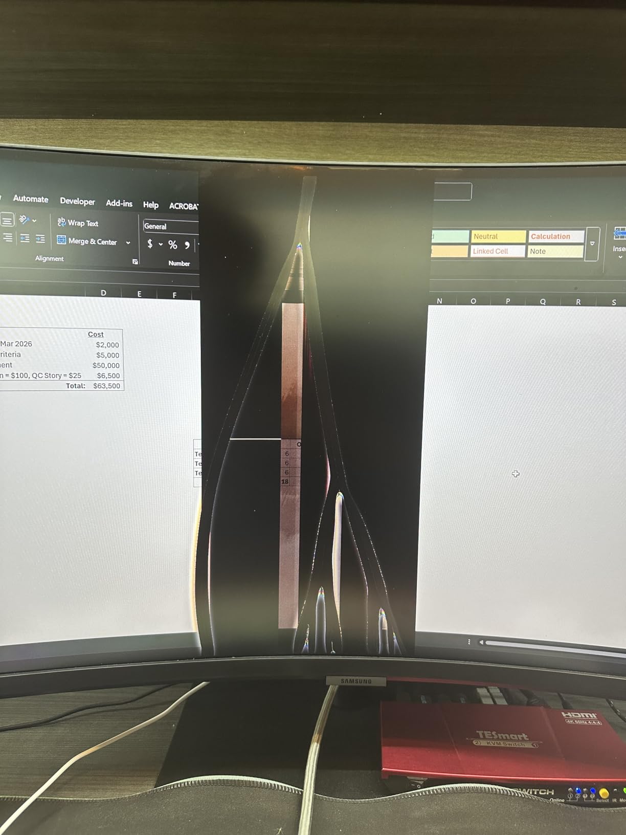 Samsung 34-Inch ViewFinity S65VC Series Ultra-WQHD Curved Computer Monitor, 100Hz, AMD FreeSync, HDR10, USB-C, Built-in Speaker, Camera, KVM Switch, Eye Care, Eco-Packaging, Black customer photo 2