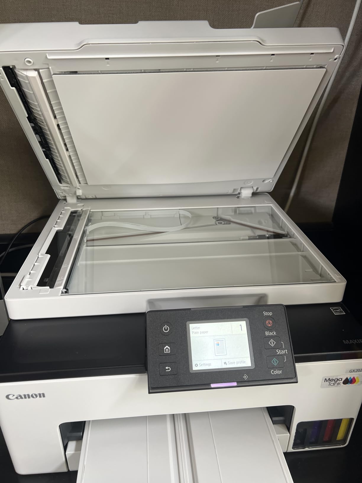 Canon MegaTank MAXIFY GX2020 All-in-One Wireless Color Printer - Print, Copy, Scan with Duplex Printing - Refillable Tank System, Compact Desktop Design - Wireless Print Scan Copy for Home & Office customer photo 2
