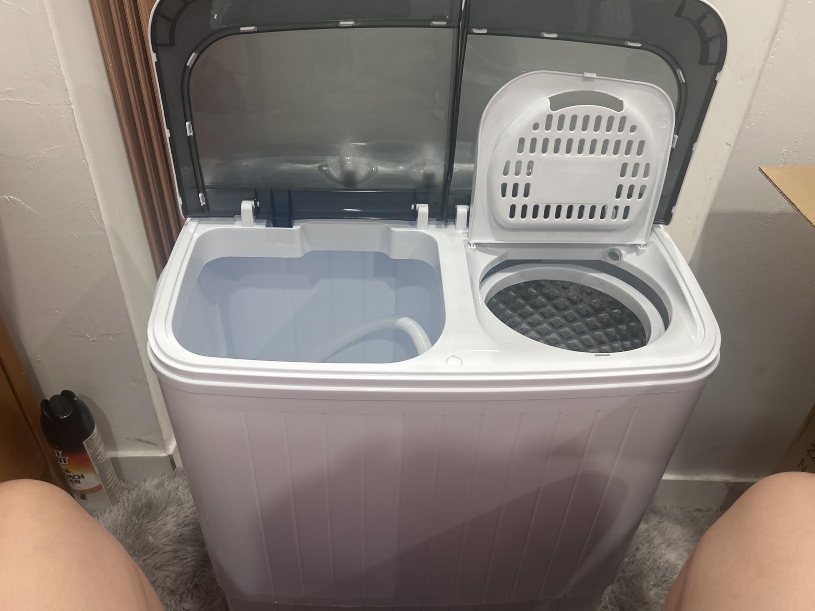 Superday Portable Washing Machine, 18lbs Mini Washing Machine and Spin Dryer Combo, Mini Twin Tub Laundry Machine for Camping, Apartments, Dorms, College Rooms, RV, Delicates, Grey customer photo 1