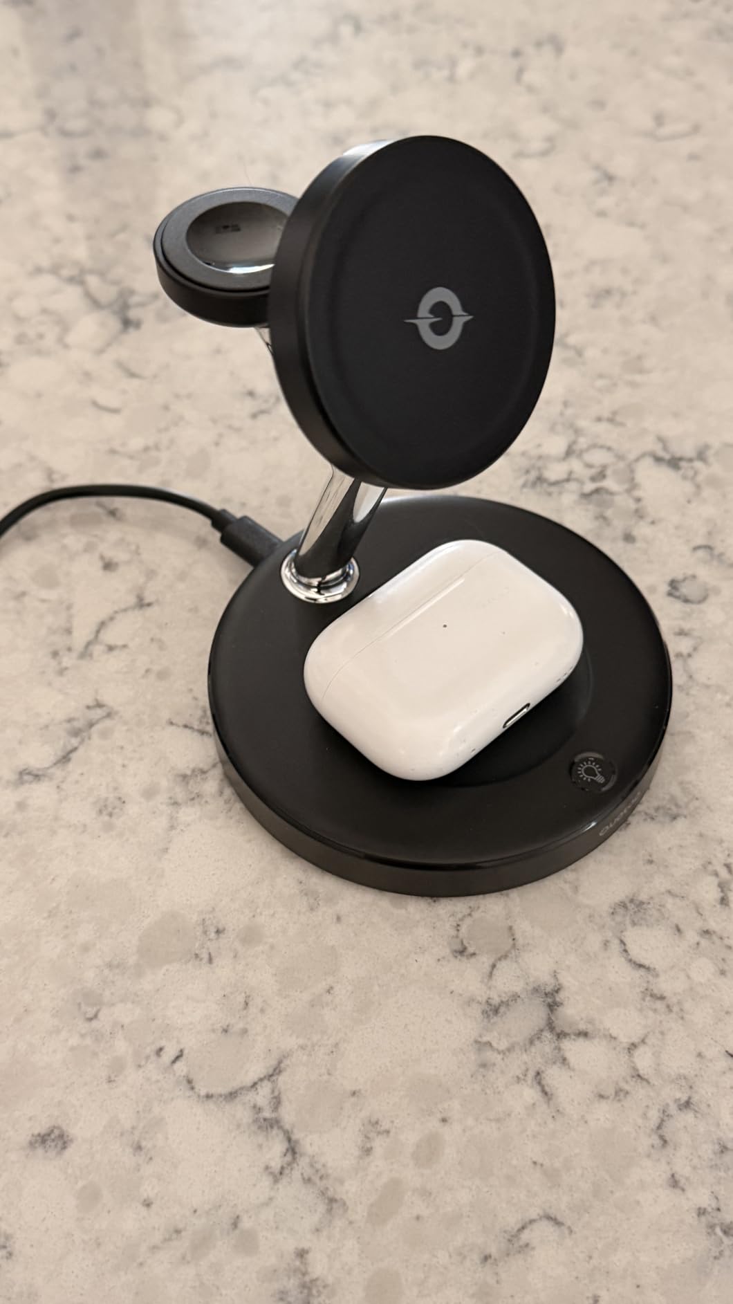3 in 1 MagSafe Wireless Charger Stand for iPhone Apple Watch AirPods | Adjustable Blue Ambient Light,15W Magnetic Charging Station customer photo 1